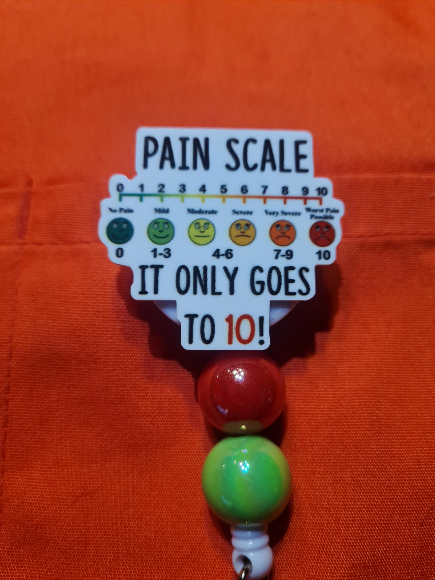 Pain Scale Badge Reel  ~ Health Care Badge Reel ~ Medical Badge Reel ~ Scale of 1 to 10 Badge Reel ~ RN Badge Reel ~ Pain Management Badge
