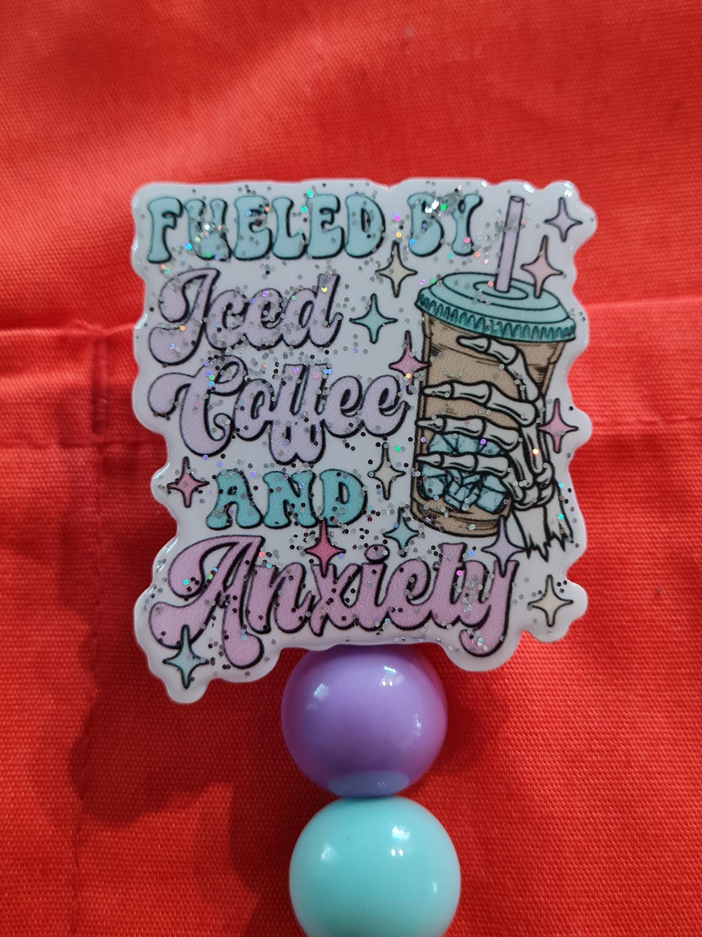 Iced Coffee Badge Reel ~  Health Care Badge Reel ~ Medical Badge Reel ~ Fueled By Iced Coffee Badge Reel ~ RN Reel ~ Coffee Lover Badge