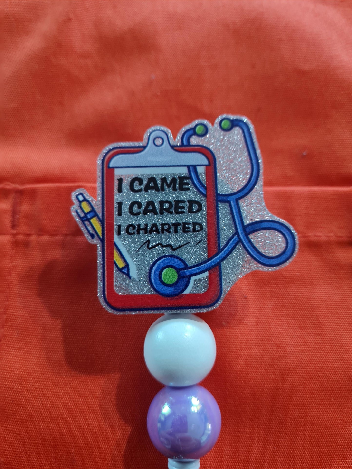 I Came I Cared I Charted Badge Reel ~ ID Badge Reel ~ Health Care Badge Reel ~ Medical Badge Reel~ Nurse Badge Reel ~ RN Badge Reel