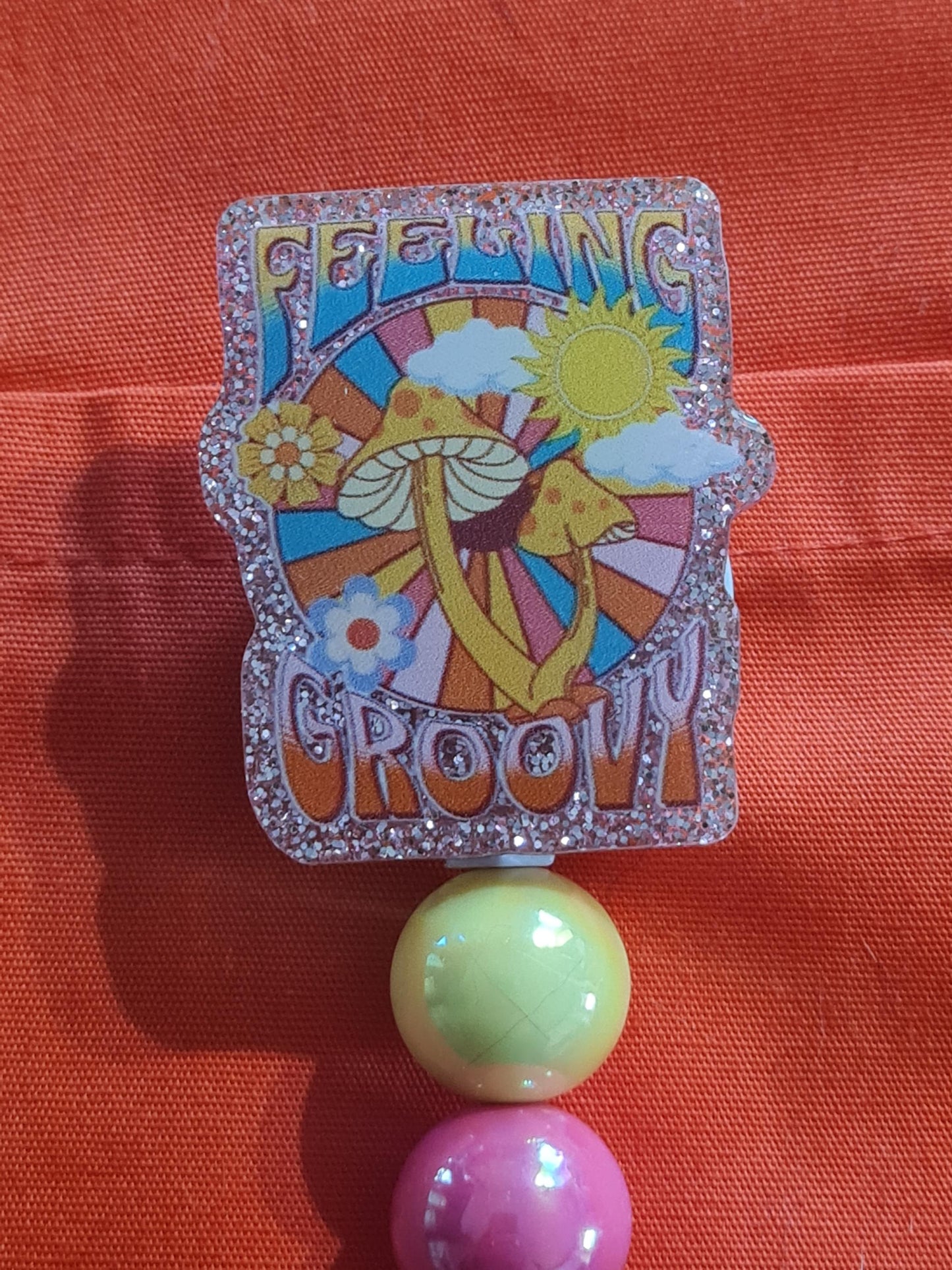 Feeling Groovy Badge Reel ~ ID Badge Reel ~ Hippie Badge Reel ~ Peace & Love Badge Reel ~ Work Badge ~ Medical Badge Reel ~ Boho Badge Reel