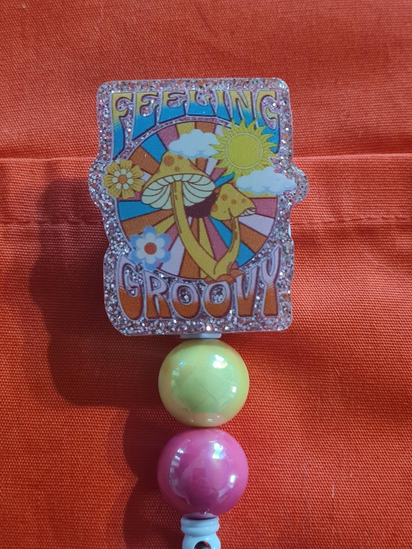 Feeling Groovy Badge Reel ~ ID Badge Reel ~ Hippie Badge Reel ~ Peace & Love Badge Reel ~ Work Badge ~ Medical Badge Reel ~ Boho Badge Reel