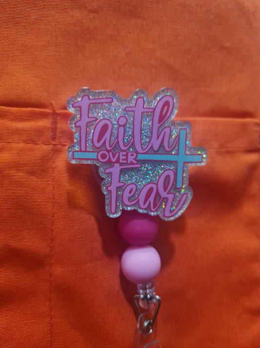 Faith Over Fear Badge Reel ~ Health Care Badge Reel ~ Medical Badge Reel ~ Faith Badge Reel  ~ Religious Badge ~ Christian Badge Reel