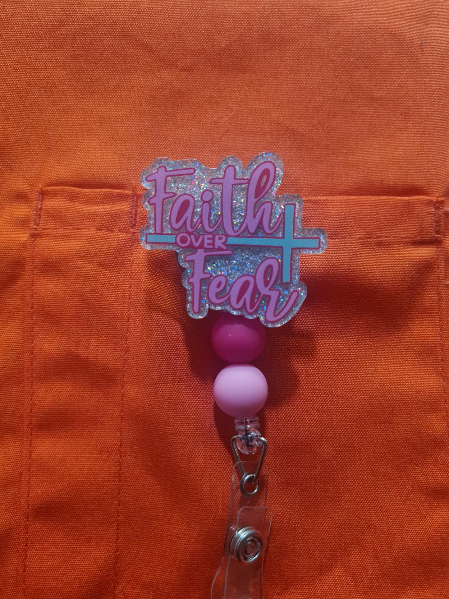 Faith Over Fear Badge Reel ~ Health Care Badge Reel ~ Medical Badge Reel ~ Faith Badge Reel  ~ Religious Badge ~ Christian Badge Reel