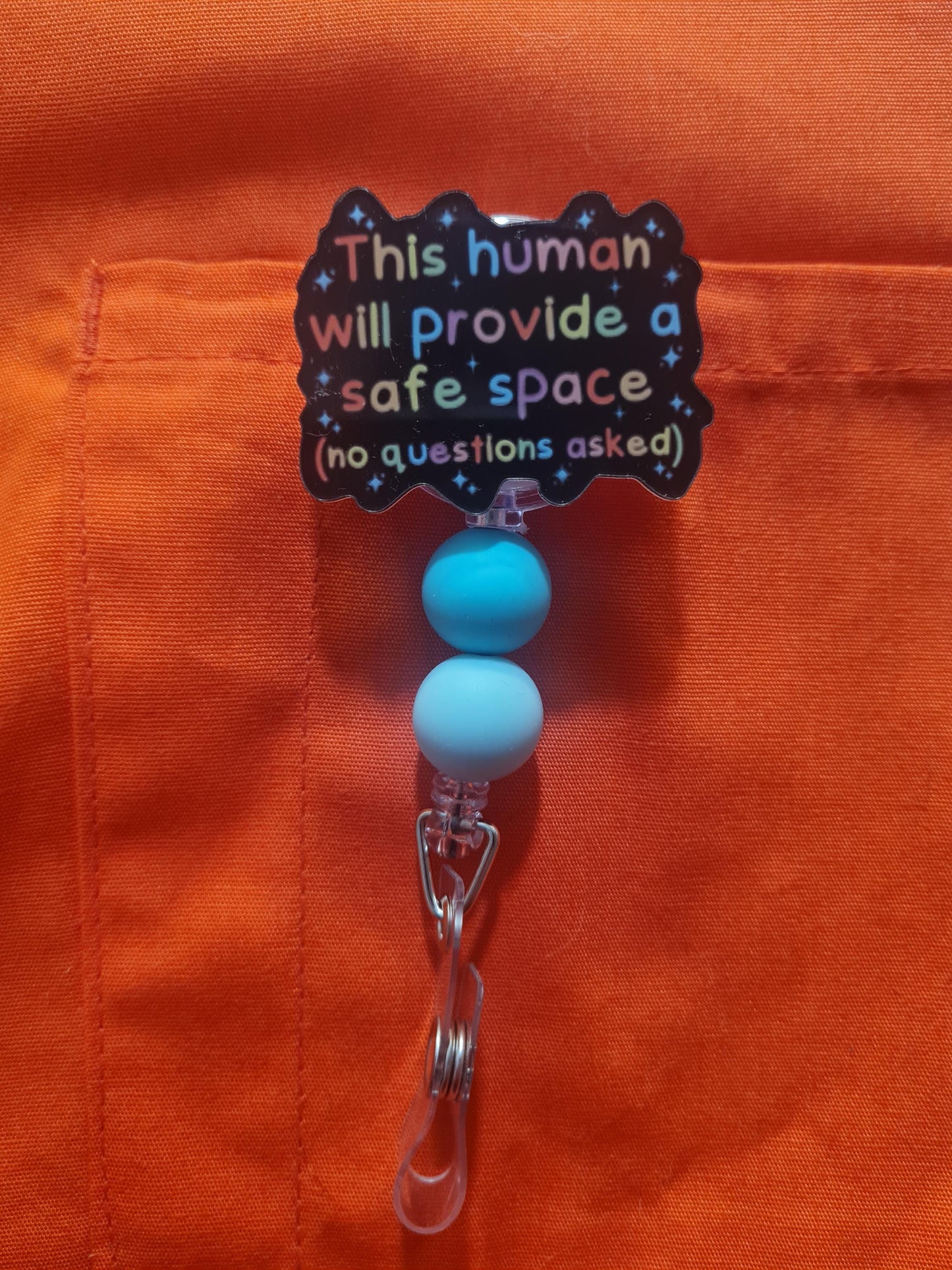 This Human Will Provide A Safe Space Badge Reel ~ ID Badge Reel ~ LGBTQ Badge Reel ~ Safe Space Reel ~ Work Badge ~ Medical Badge Reel