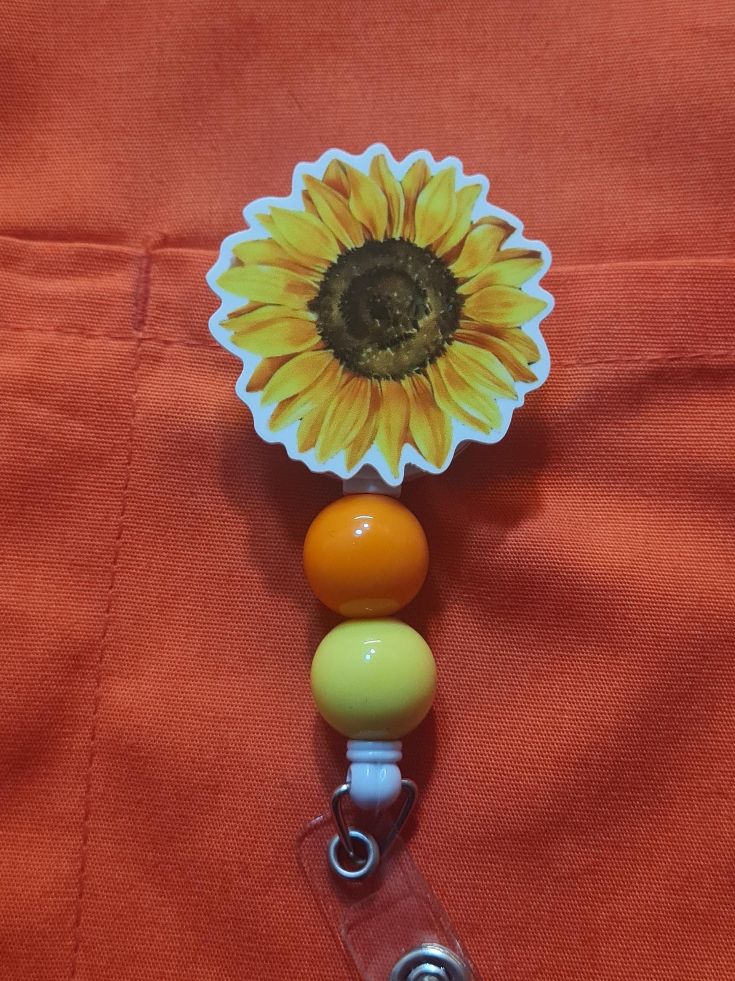 Sunflower Badge Reel ~ ID Badge Reel ~Health Care Badge Reel ~ Work Badge~ Medical Badge Reel ~ RN Badge Reel ~ Nurse Badge Reel ~ Sunflower