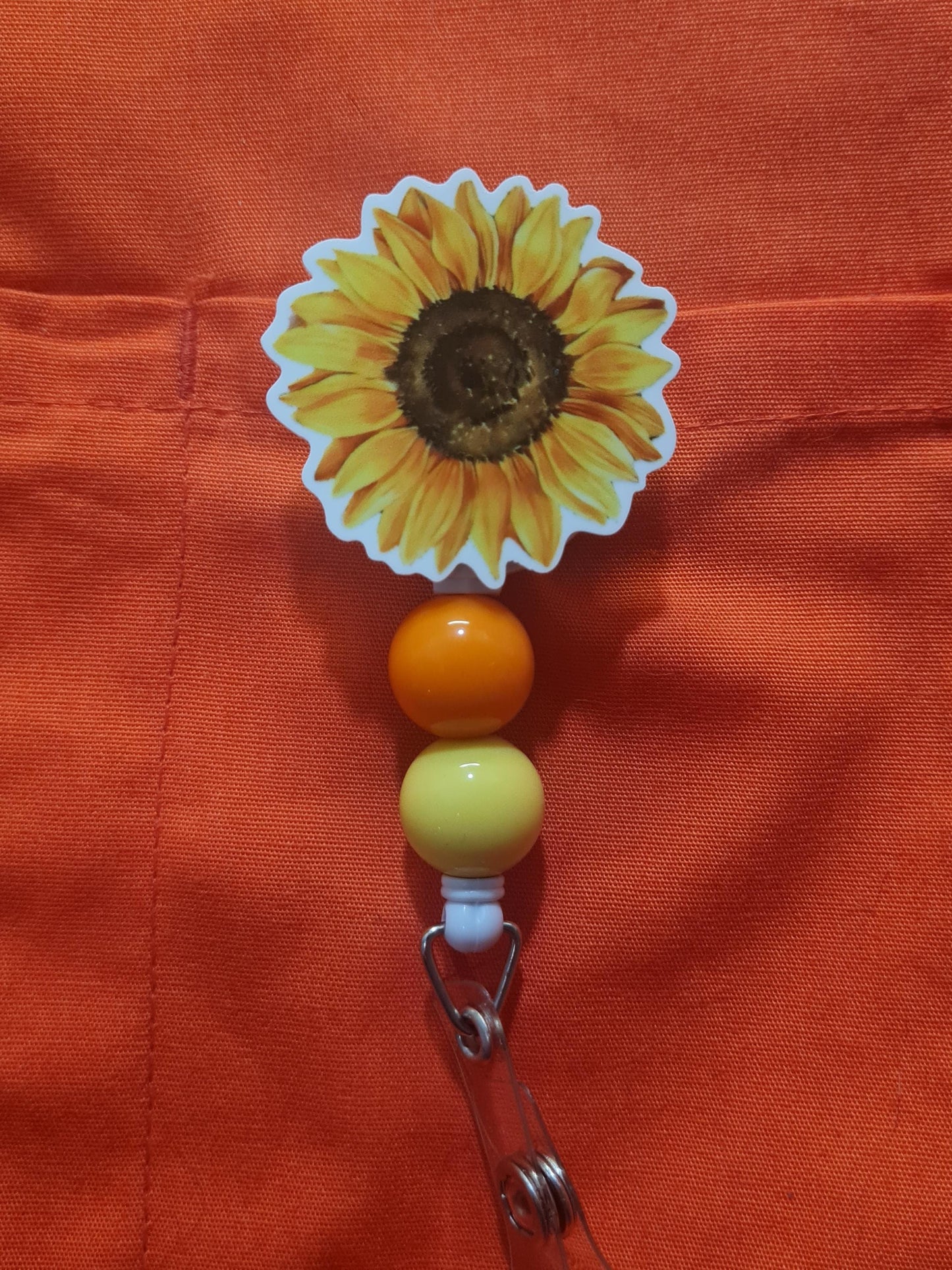 Sunflower Badge Reel ~ ID Badge Reel ~Health Care Badge Reel ~ Work Badge~ Medical Badge Reel ~ RN Badge Reel ~ Nurse Badge Reel ~ Sunflower