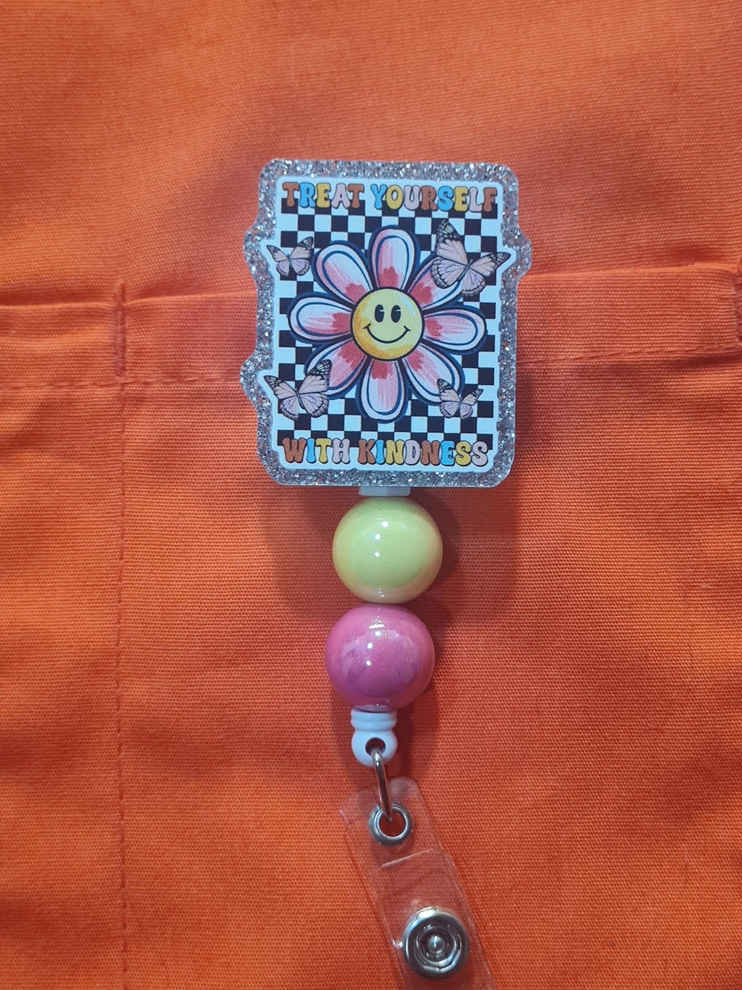 Treat Yourself With Kindness Badge Reel ~ ID Badge Reel ~Health Care Badge Reel ~ Medical Badge Reel ~ RN Badge~ Nurse Badge Reel ~ Kindness