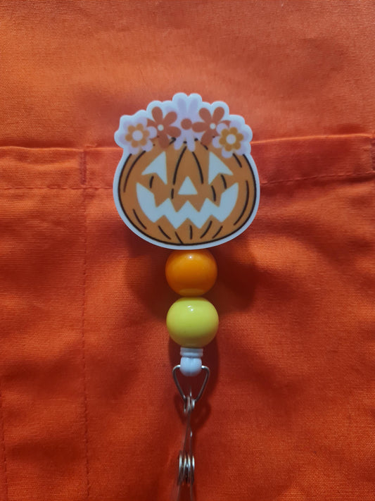 Halloween Badge Reel ~ Health Care Badge Reel ~  Medical Badge Reel ~ RN Badge Reel ~ Nurse Badge Reel ~ Pumpkin Badge Reel ~ Pumpkin Bucket