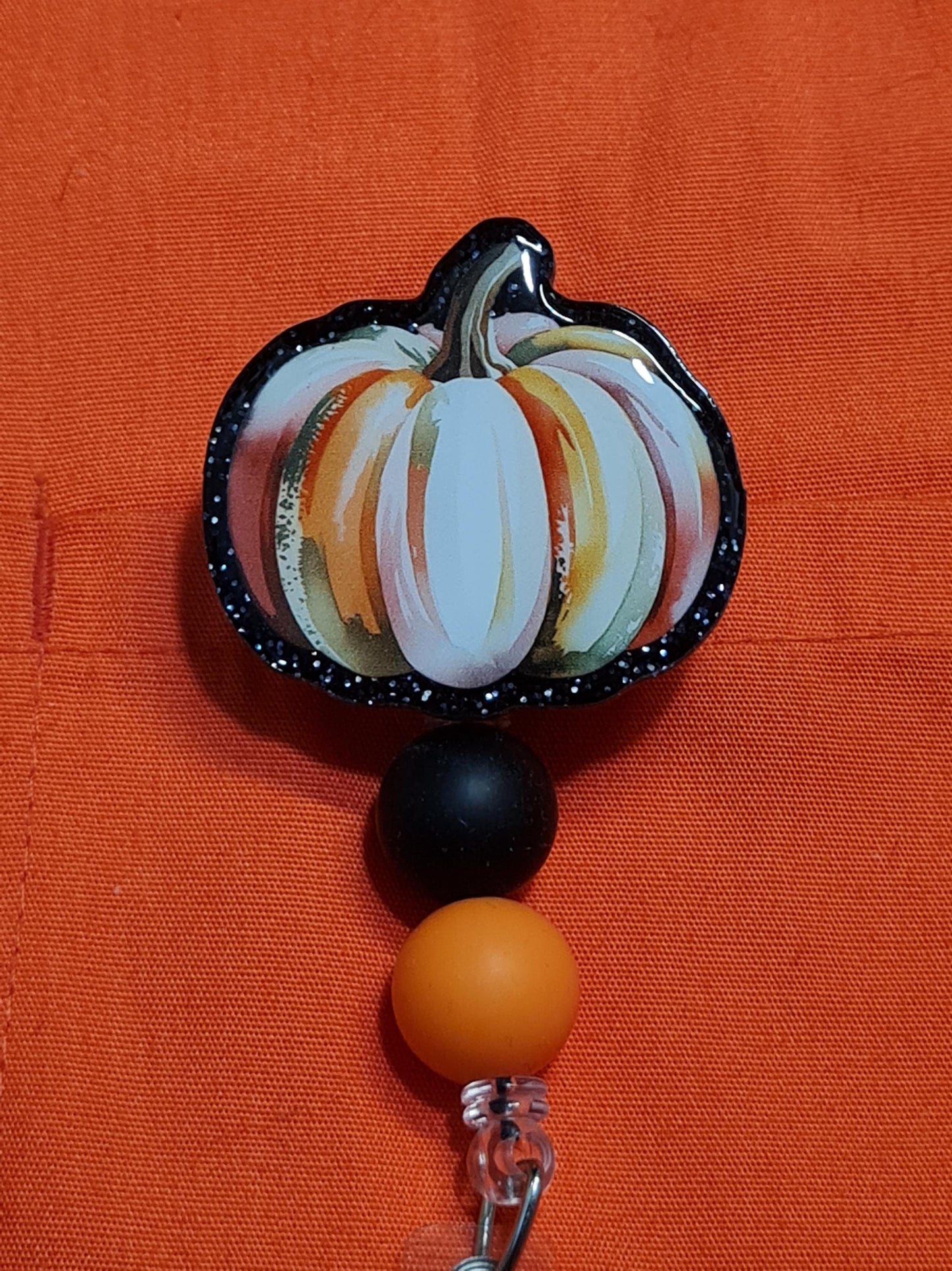 Harvest Pumpkin Badge Reel ~ Health Care Badge Reel ~  Medical Badge Reel ~ RN Badge Reel ~ Nurse Badge Reel ~ Fall Pumpkin Badge Reel