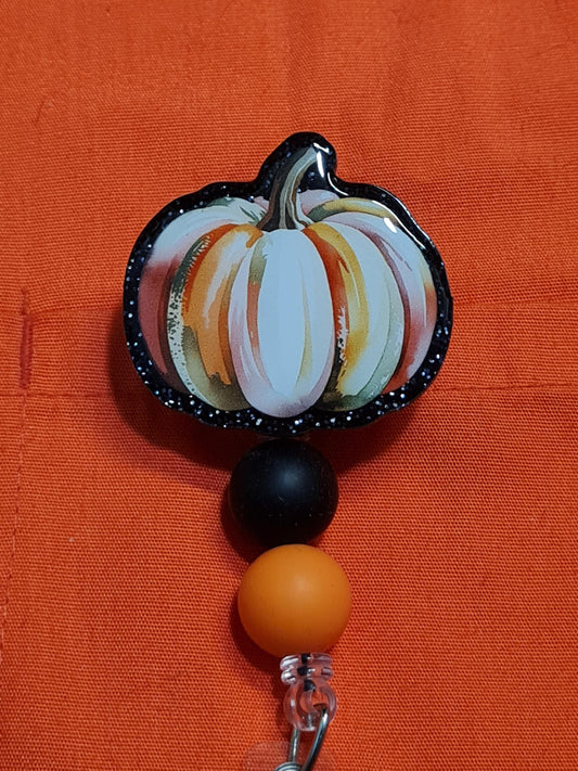 Harvest Pumpkin Badge Reel ~ Health Care Badge Reel ~  Medical Badge Reel ~ RN Badge Reel ~ Nurse Badge Reel ~ Fall Pumpkin Badge Reel