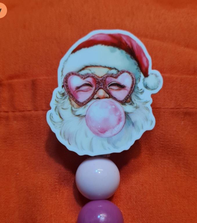 Santa Badge Reel ~ Health Care Badge Reel ~ Work Badge ~ Medical Badge Reel ~ Santa Claus Badge Reel ~ Santa Blowing Bubble Badge Reel