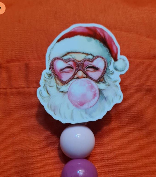 Santa Badge Reel ~ Health Care Badge Reel ~ Work Badge ~ Medical Badge Reel ~ Santa Claus Badge Reel ~ Santa Blowing Bubble Badge Reel
