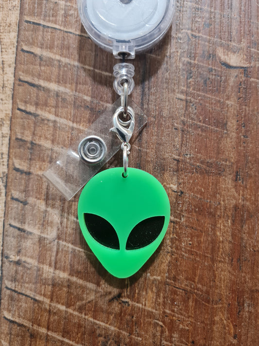 Alien Charm ~ ID Badge Reel Charm ~ Custom Made Charms ~ Badge Buddy ~ Badge Accessories ~ UFO ~ Outer Space ~ Alien ~ Little Green Men