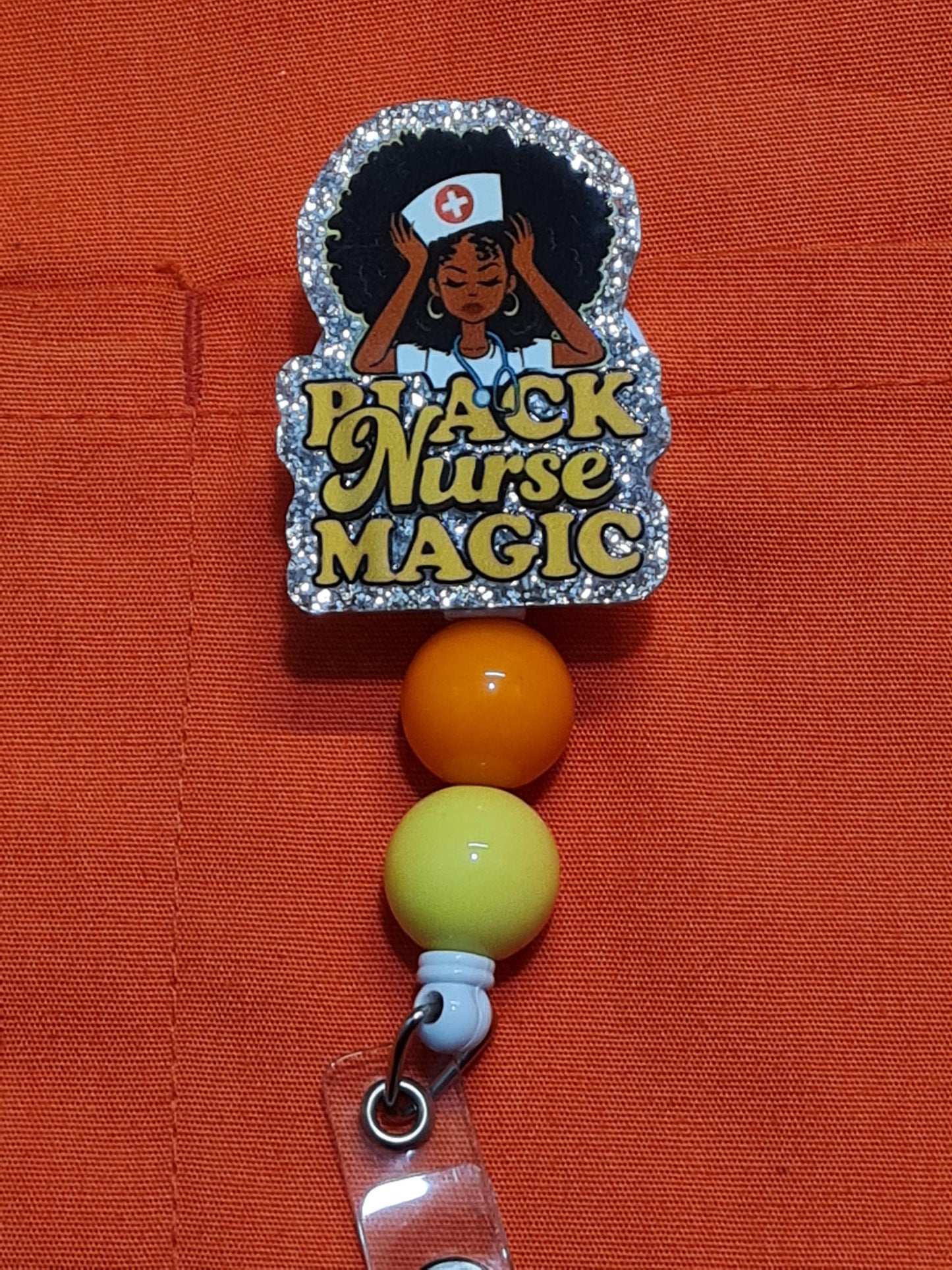 Black Nurse Magic Badge Reel ~ RN Badge Reel ~ Health Care Badge Reel~ Medical Badge Reel ~ Nurse Badge Reel ~ Registered Nurse Reel