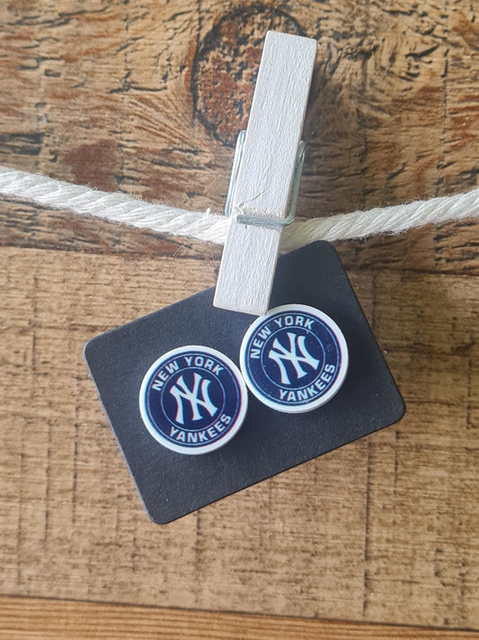 Yankees Baseball Earrings ~ New York Yankees Earrings ~ Baseball Earrings ~ Post Earrings ~ NYY Earrings ~ Post Earrings ~ Baseball Fan