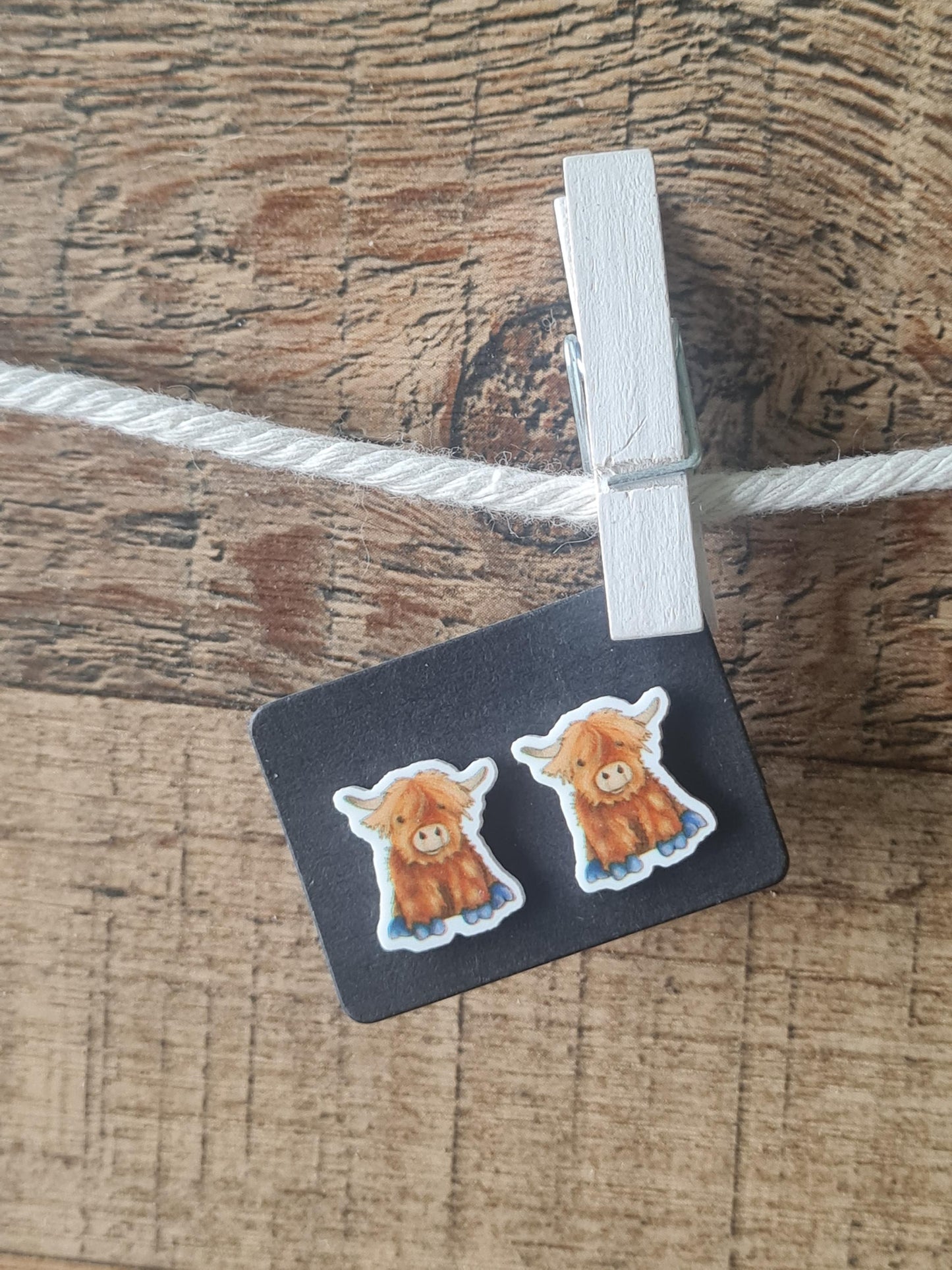 Highland Cow Earrings ~ Highland Cows Earrings ~ Post Earrings ~ Cow Earrings ~ Farm Animal Earrings ~ Hairy Cow Earrings ~ Farm Life