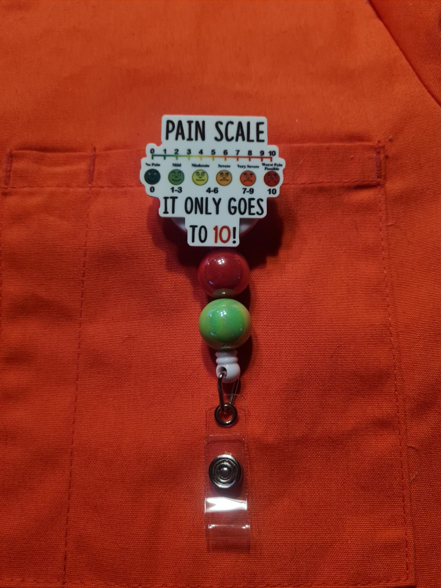 Pain Scale Badge Reel  ~ Health Care Badge Reel ~ Medical Badge Reel ~ Scale of 1 to 10 Badge Reel ~ RN Badge Reel ~ Pain Management Badge