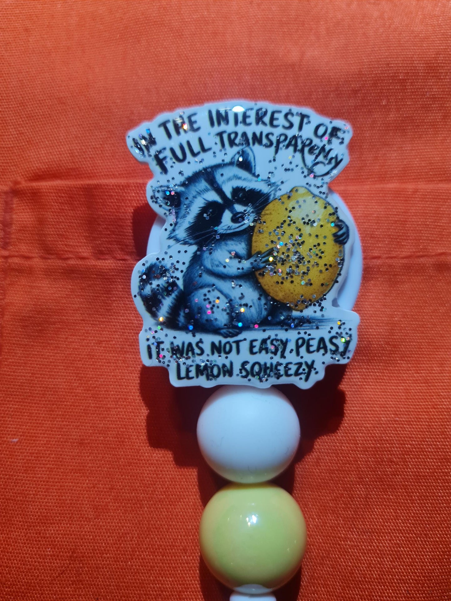 Easy Peasy Lemon Squeezy Badge Reel  ~ Health Care Badge Reel ~ Medical Badge Reel ~  Badge Reel ~ RN Badge Reel ~ Raccoon Badge Reel