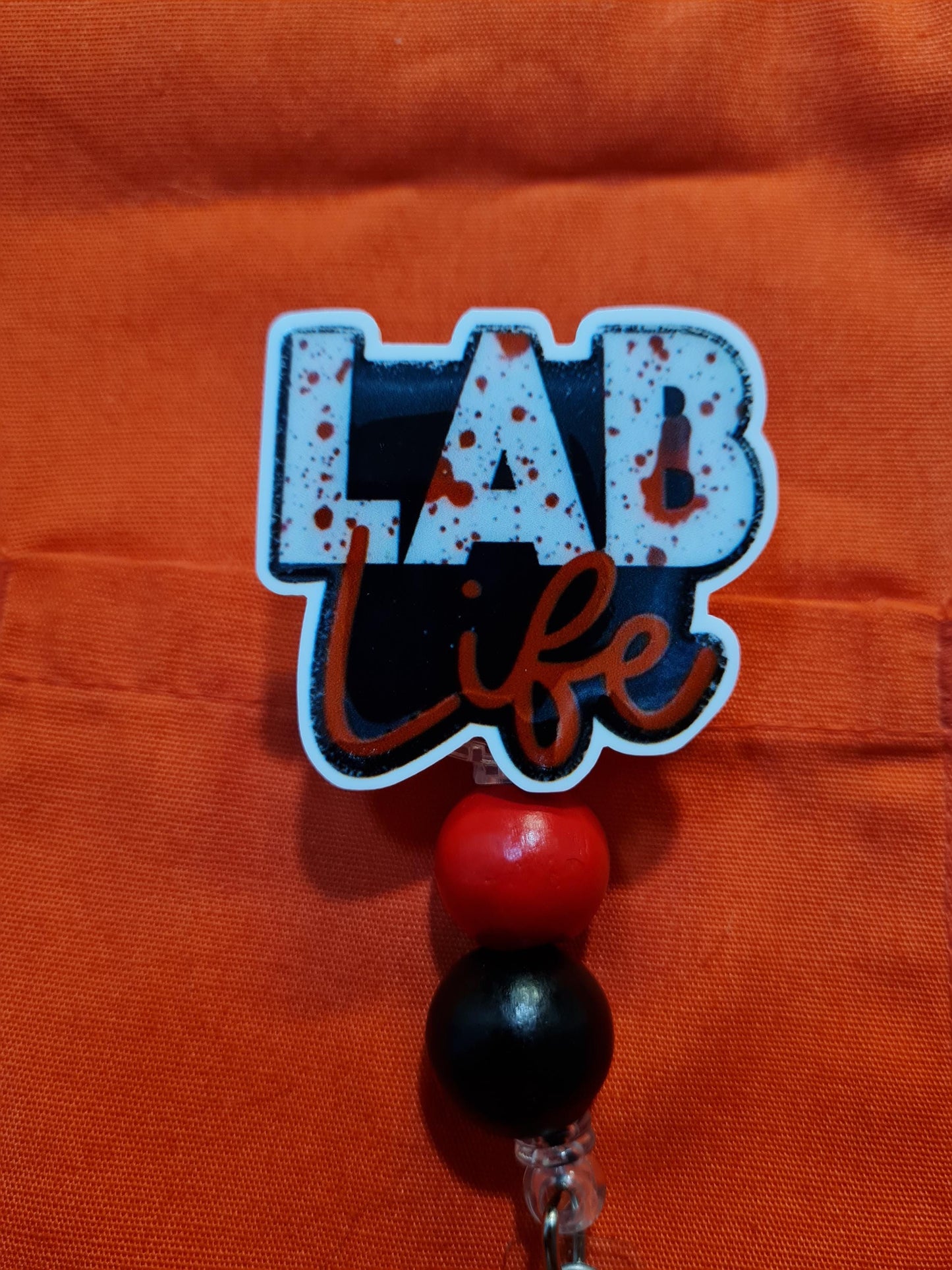 Lab Life Badge Reel ~ ID Badge Reel ~ Health Care Badge Reel ~ Medical Badge Reel~ Lab Rat Badge Reel ~ Blood Splatter Badge Reel