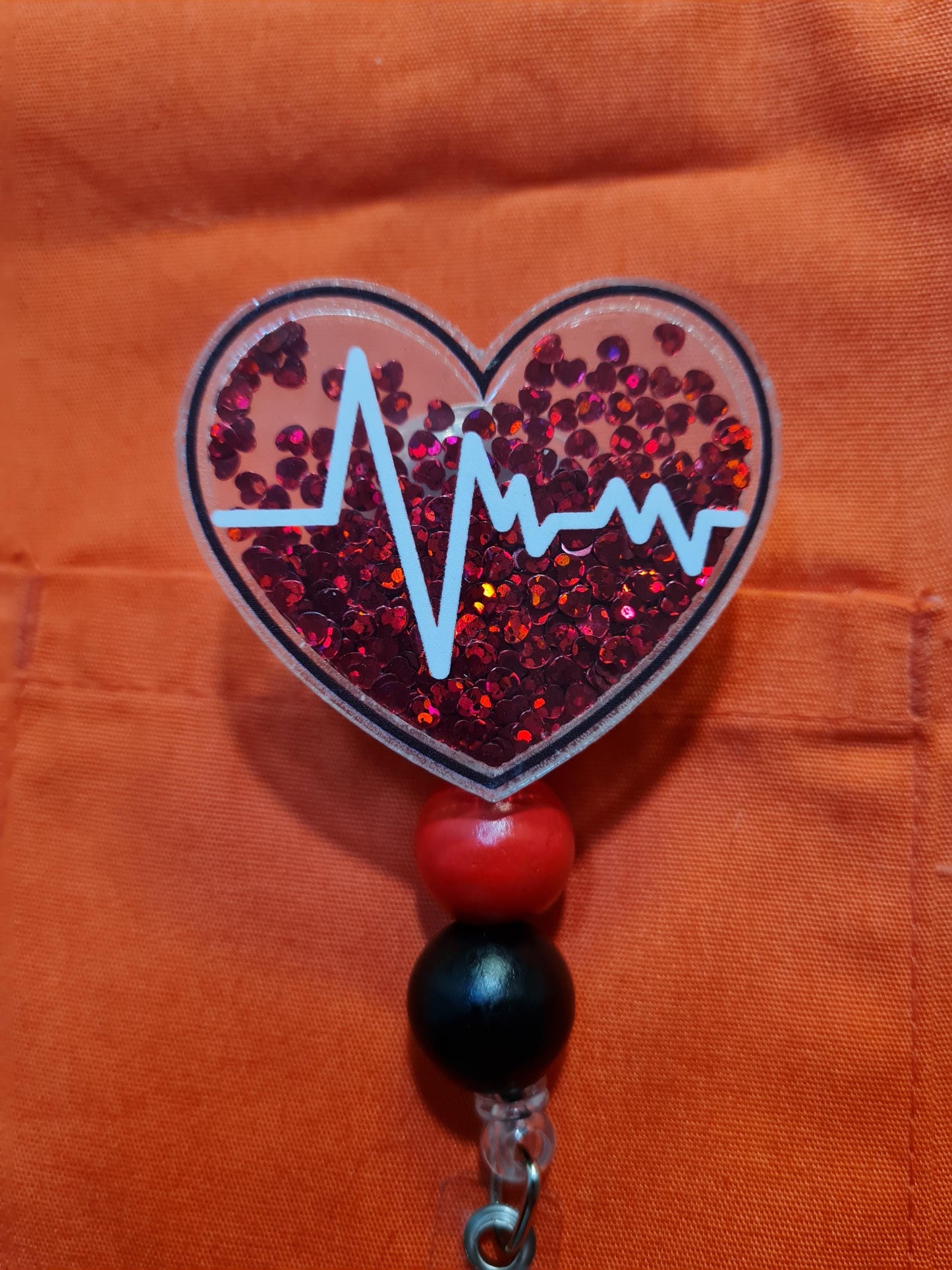 Shaker Heart Badge Reel ~ ID Badge Reel ~ Work Badge~ Medical Badge Reel ~ RN Badge Reel ~ Nurse Badge Reel ~ Cardiology Badge Reel