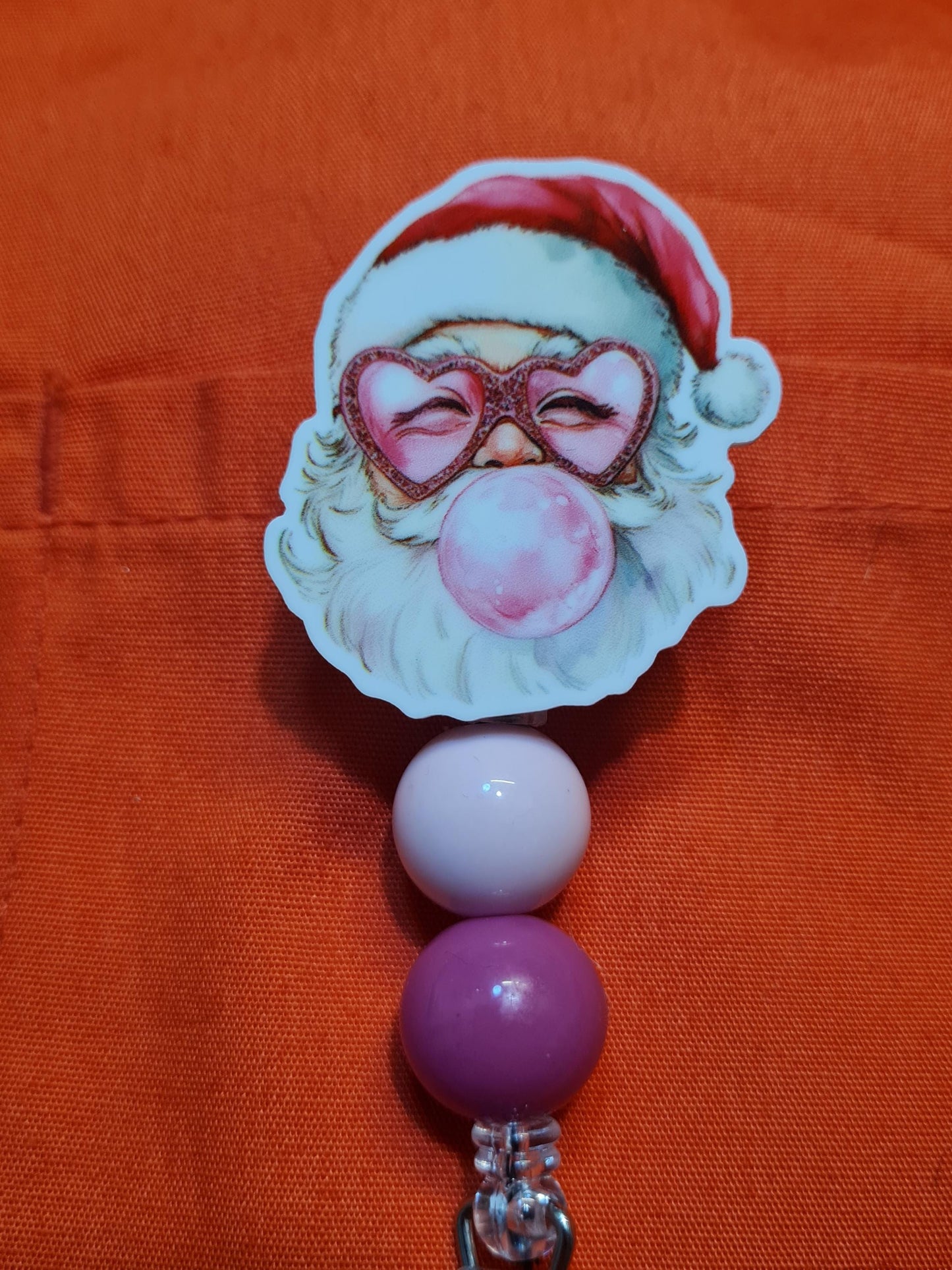 Santa Badge Reel ~ Health Care Badge Reel ~ Work Badge ~ Medical Badge Reel ~ Santa Claus Badge Reel ~ Santa Blowing Bubble Badge Reel