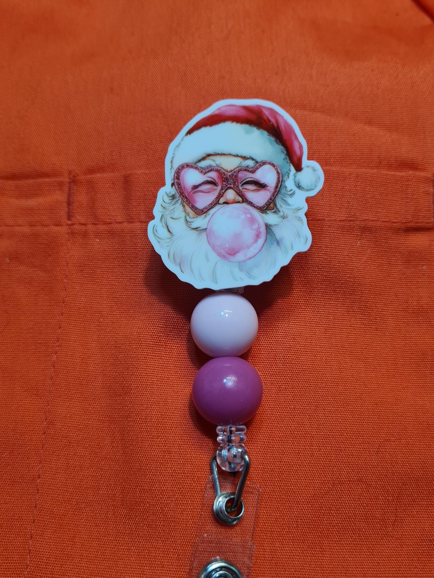 Santa Badge Reel ~ Health Care Badge Reel ~ Work Badge ~ Medical Badge Reel ~ Santa Claus Badge Reel ~ Santa Blowing Bubble Badge Reel