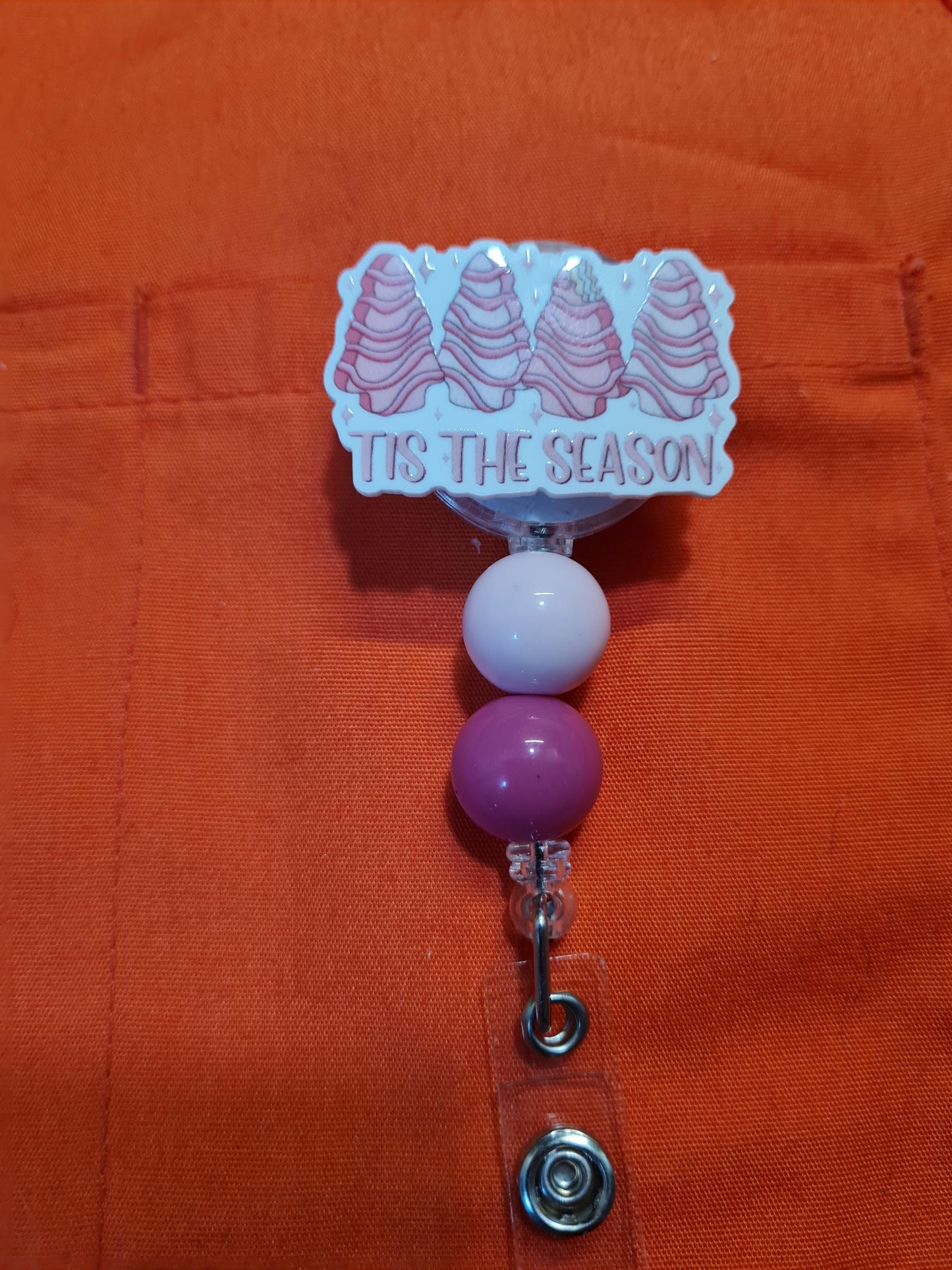 Christmas Tree Snack Cake Badge Reel ~ Health Care Badge Reel ~ Work Badge ~ Medical Badge Reel ~ Tis the Season Badge Reel~ Tree Snack Cake