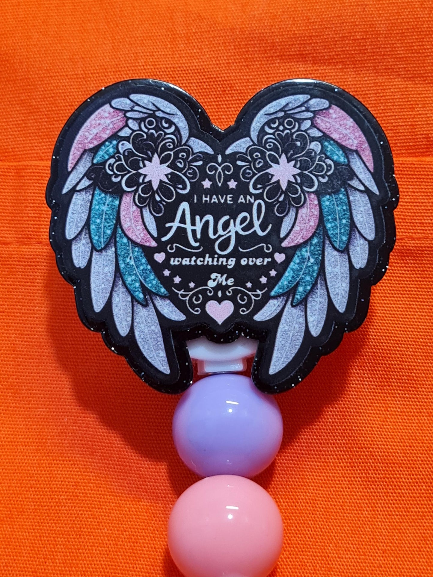 I Have An Angel Watching Over Me Badge Reel ~ ID Badge Reel ~In Memory Badge Reel ~ No Filter Badge Reel ~ Medical Badge Reel~ RN Badge Reel