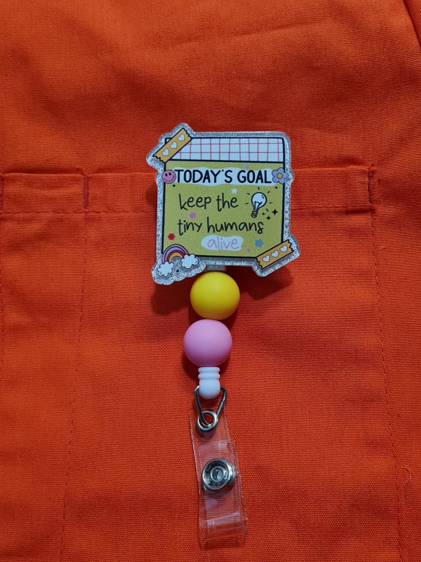 Daycare Badge Reel ~ Childcare Reel ~ Keep the Tiny Humans Safe Badge Reel ~ Today's Goals Badge Reel ~ Nursery Badge Reel ~ Preschool Badge