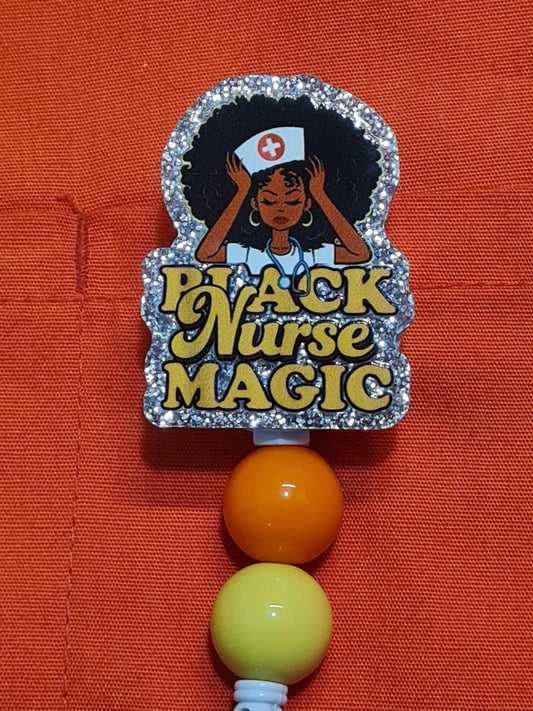 Black Nurse Magic Badge Reel ~ RN Badge Reel ~ Health Care Badge Reel~ Medical Badge Reel ~ Nurse Badge Reel ~ Registered Nurse Reel