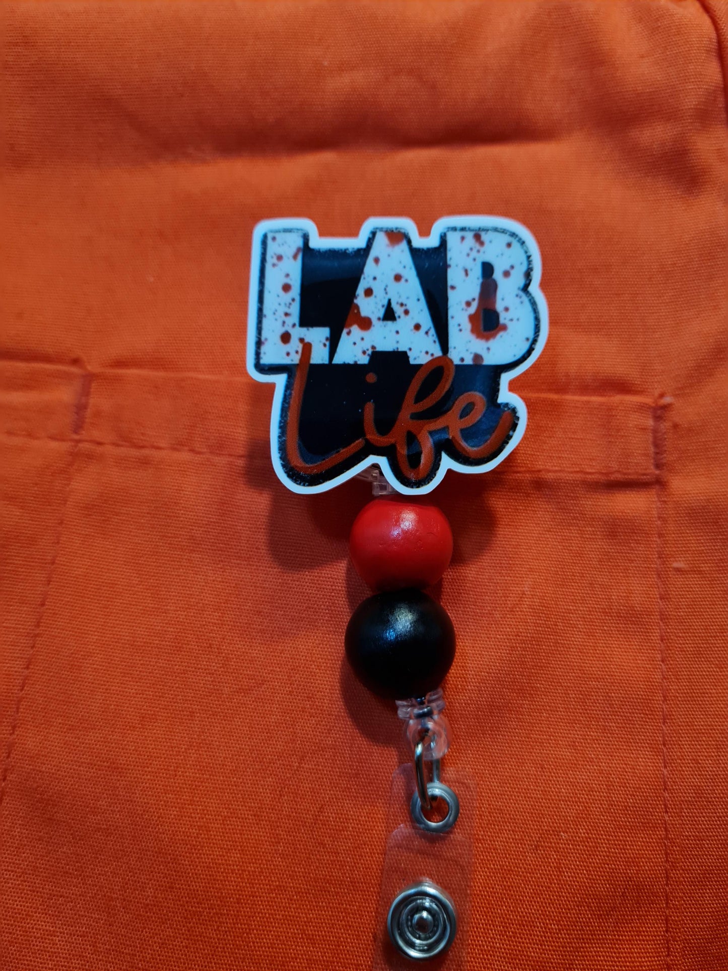 Lab Life Badge Reel ~ ID Badge Reel ~ Health Care Badge Reel ~ Medical Badge Reel~ Lab Rat Badge Reel ~ Blood Splatter Badge Reel