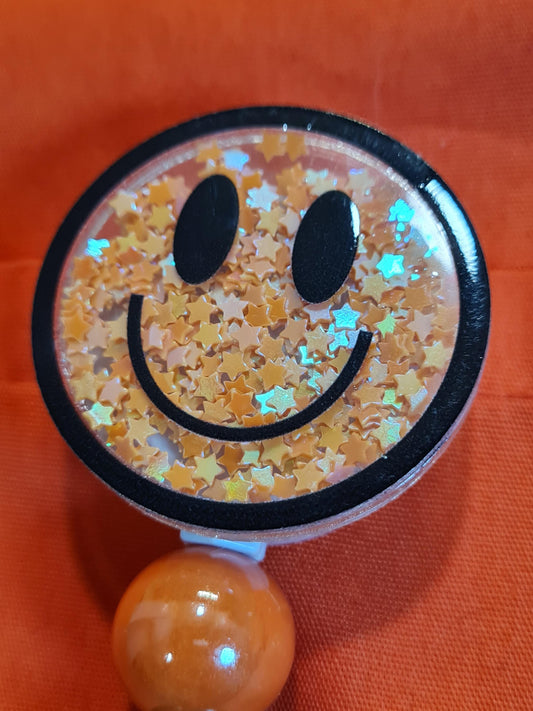 Smiley Face Badge Reel ~ ID Badge Reel ~ Work Badge~ Medical Badge Reel ~ RN Badge Reel ~ Nurse Badge Reel ~ Smiley Face Shaker Badge Reel