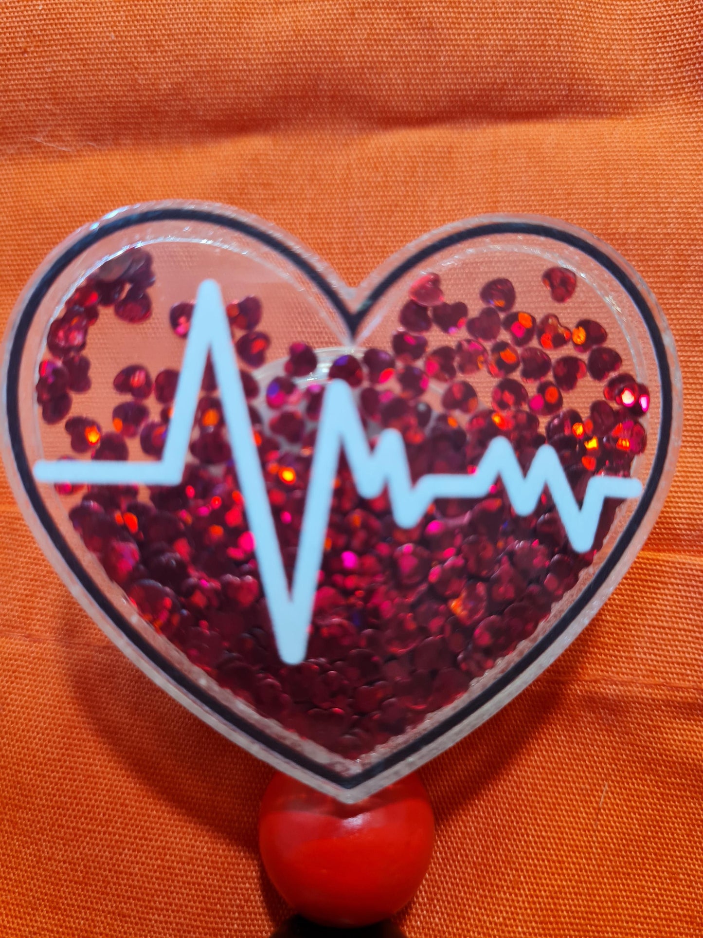 Shaker Heart Badge Reel ~ ID Badge Reel ~ Work Badge~ Medical Badge Reel ~ RN Badge Reel ~ Nurse Badge Reel ~ Cardiology Badge Reel