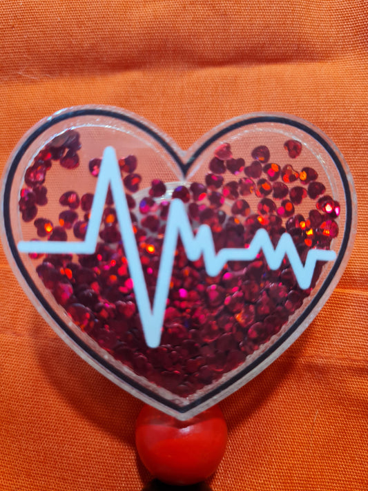 Shaker Heart Badge Reel ~ ID Badge Reel ~ Work Badge~ Medical Badge Reel ~ RN Badge Reel ~ Nurse Badge Reel ~ Cardiology Badge Reel