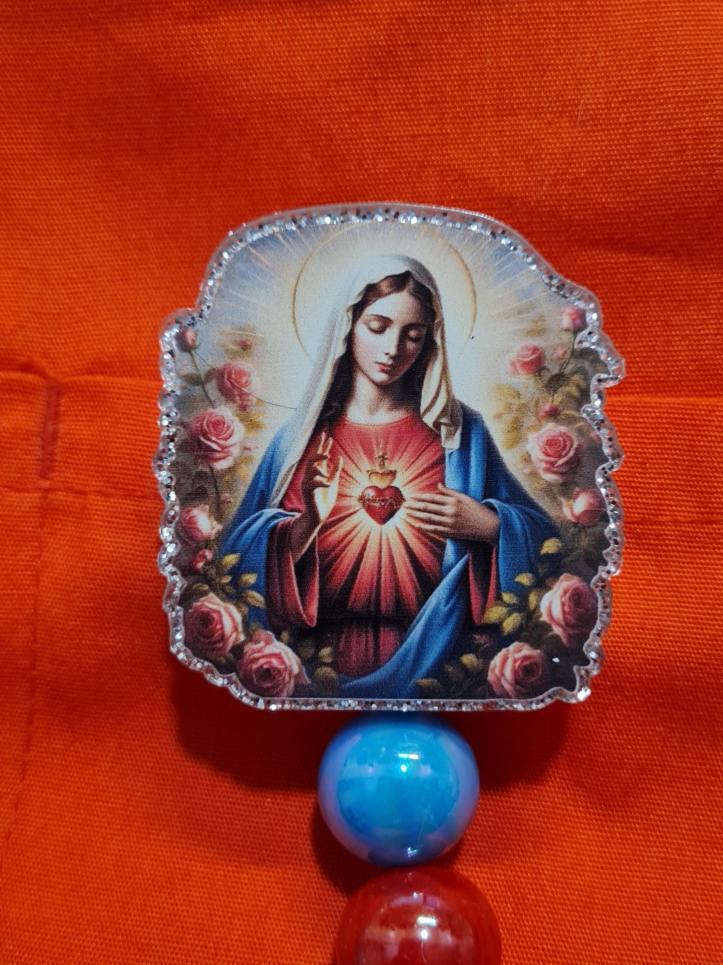 Virgin Mary Badge Reel ~ ID Badge Reel ~ Catholic Badge Reel ~ Religious Badge Reel ~ Nurse Badge Reel ~ Mother Mary ~ Madonna~ Badge Reel