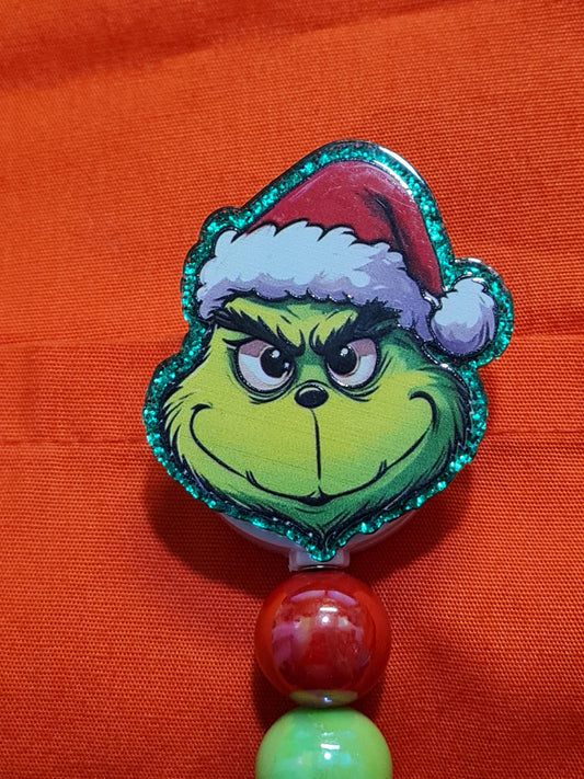 Green Christmas Character Badge Reel ~ Health Care Badge Reel ~  Medical Badge Reel ~ Christmas Badge Reel ~ Stole Christmas Badge Reel