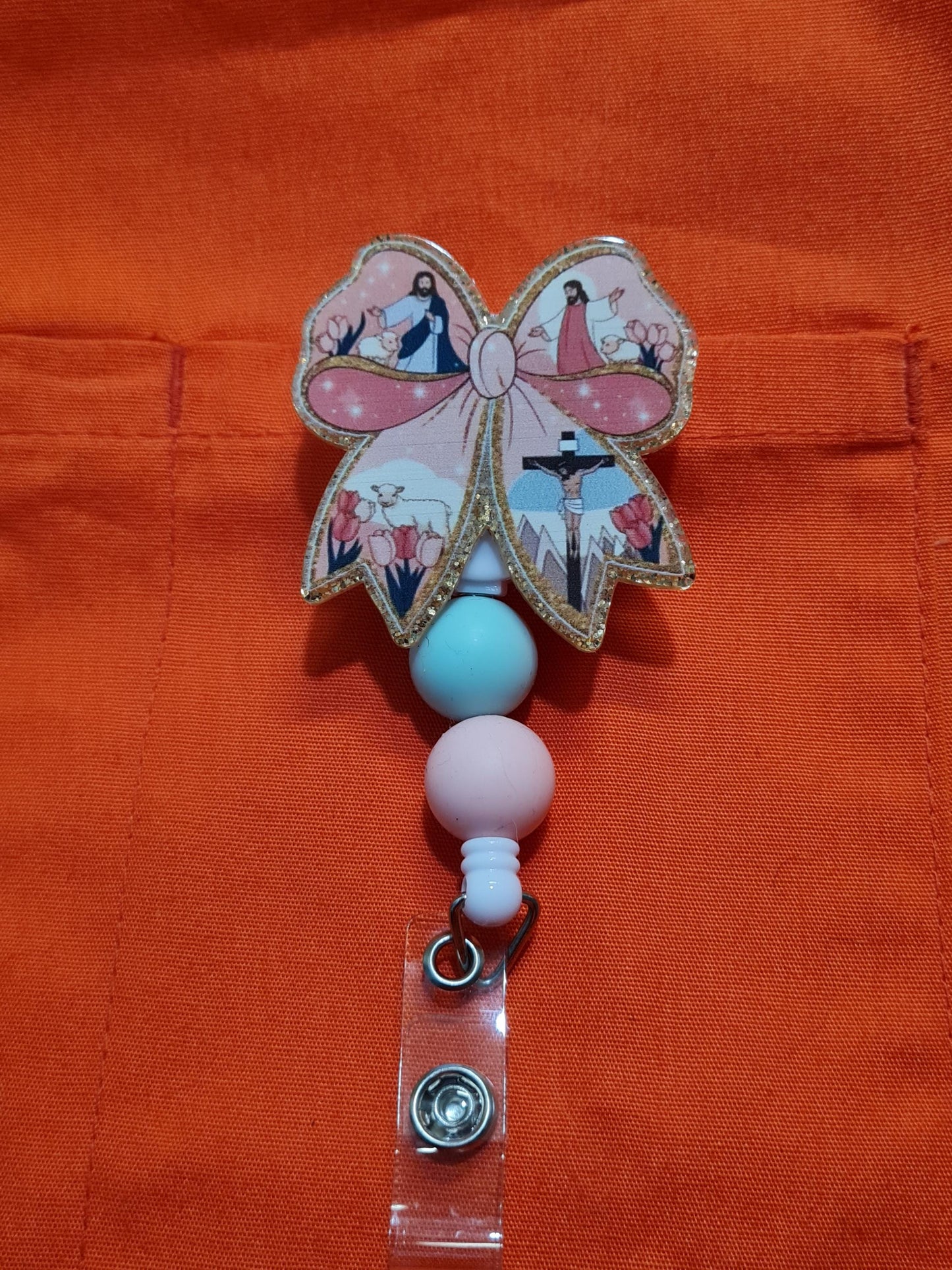 Easter Badge Reel ~ ID Badge Reel~ Catholic Badge Reel~ Religious Badge Reel ~ Nurse Badge Reel ~ Jesus Badge Reel ~ Jesus Christ Badge Reel