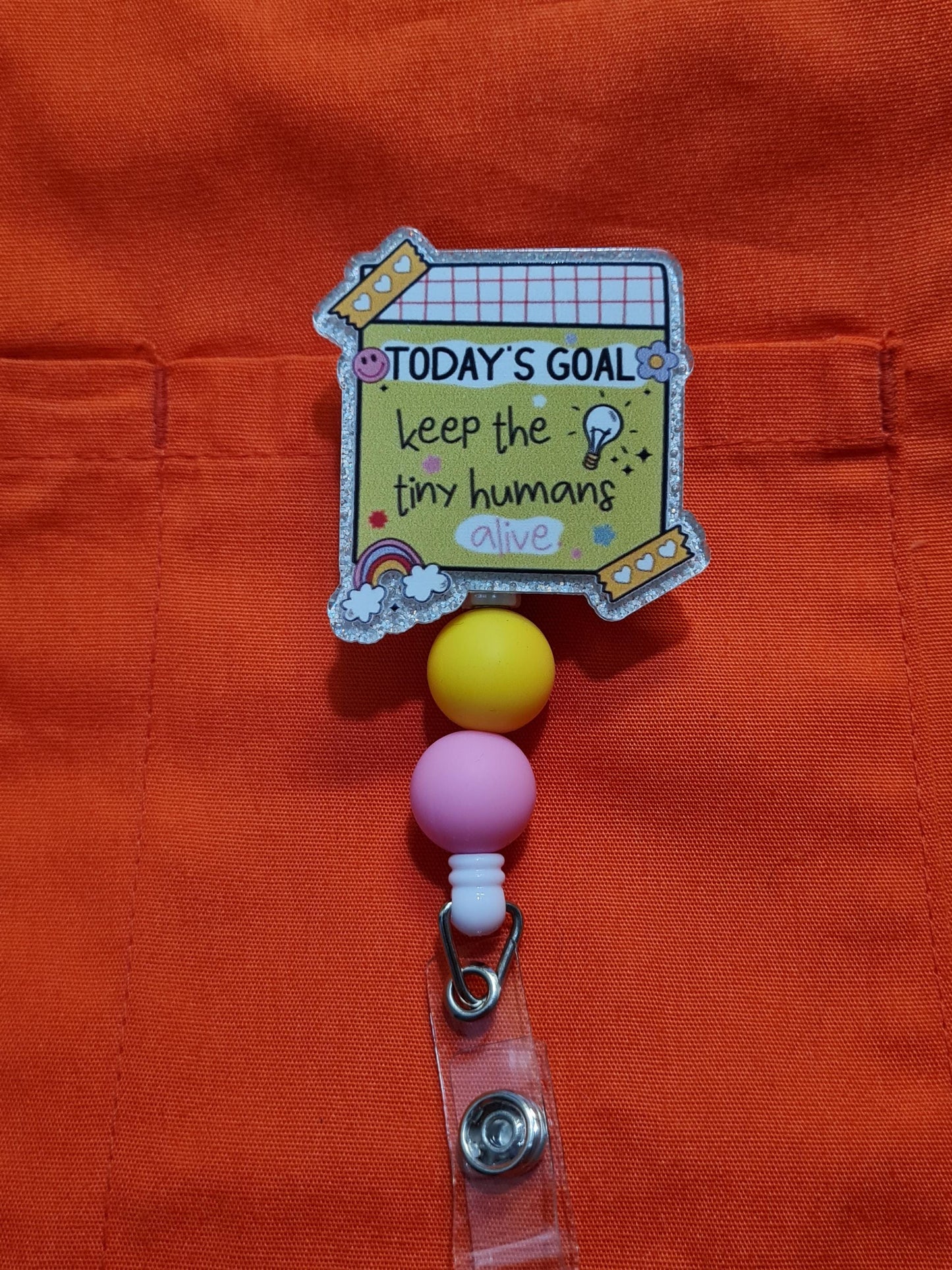 Daycare Badge Reel ~ Childcare Reel ~ Keep the Tiny Humans Safe Badge Reel ~ Today's Goals Badge Reel ~ Nursery Badge Reel ~ Preschool Badge