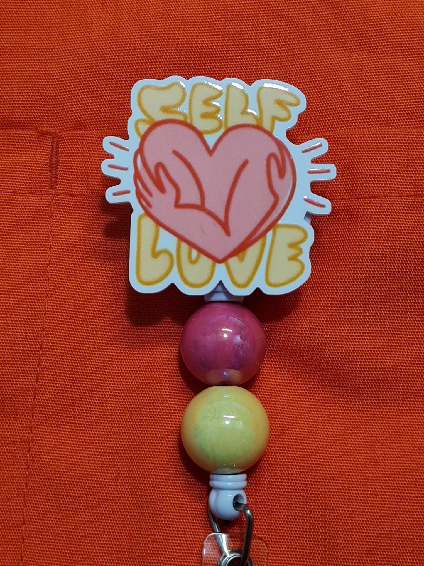 Self Love Badge Reel ~ ID Badge Reel ~ Hippie Badge Reel ~ Love Yourself Badge Reel ~ Work Badge ~ Medical Badge Reel ~ RN Badge Reel