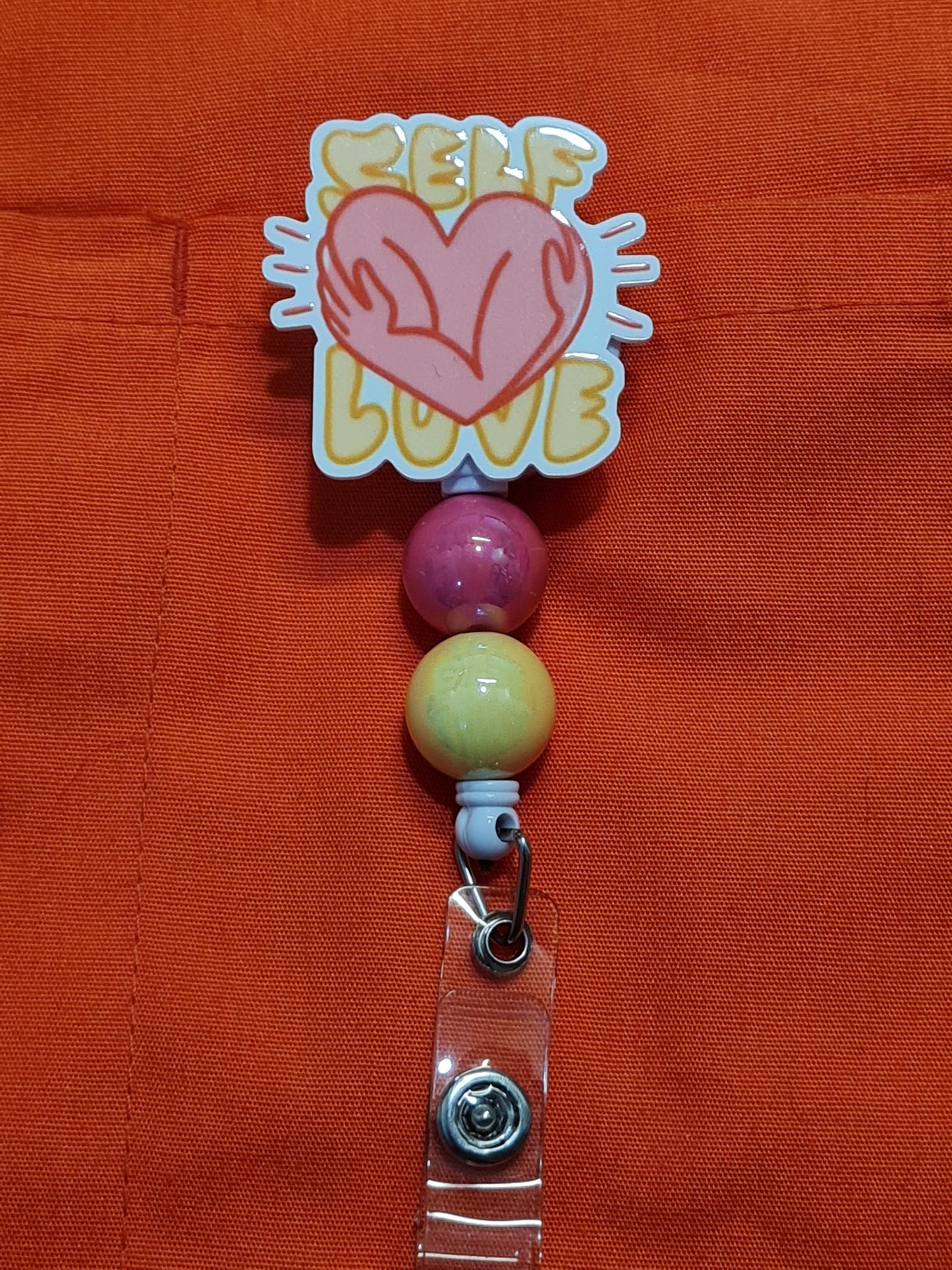 Self Love Badge Reel ~ ID Badge Reel ~ Hippie Badge Reel ~ Love Yourself Badge Reel ~ Work Badge ~ Medical Badge Reel ~ RN Badge Reel