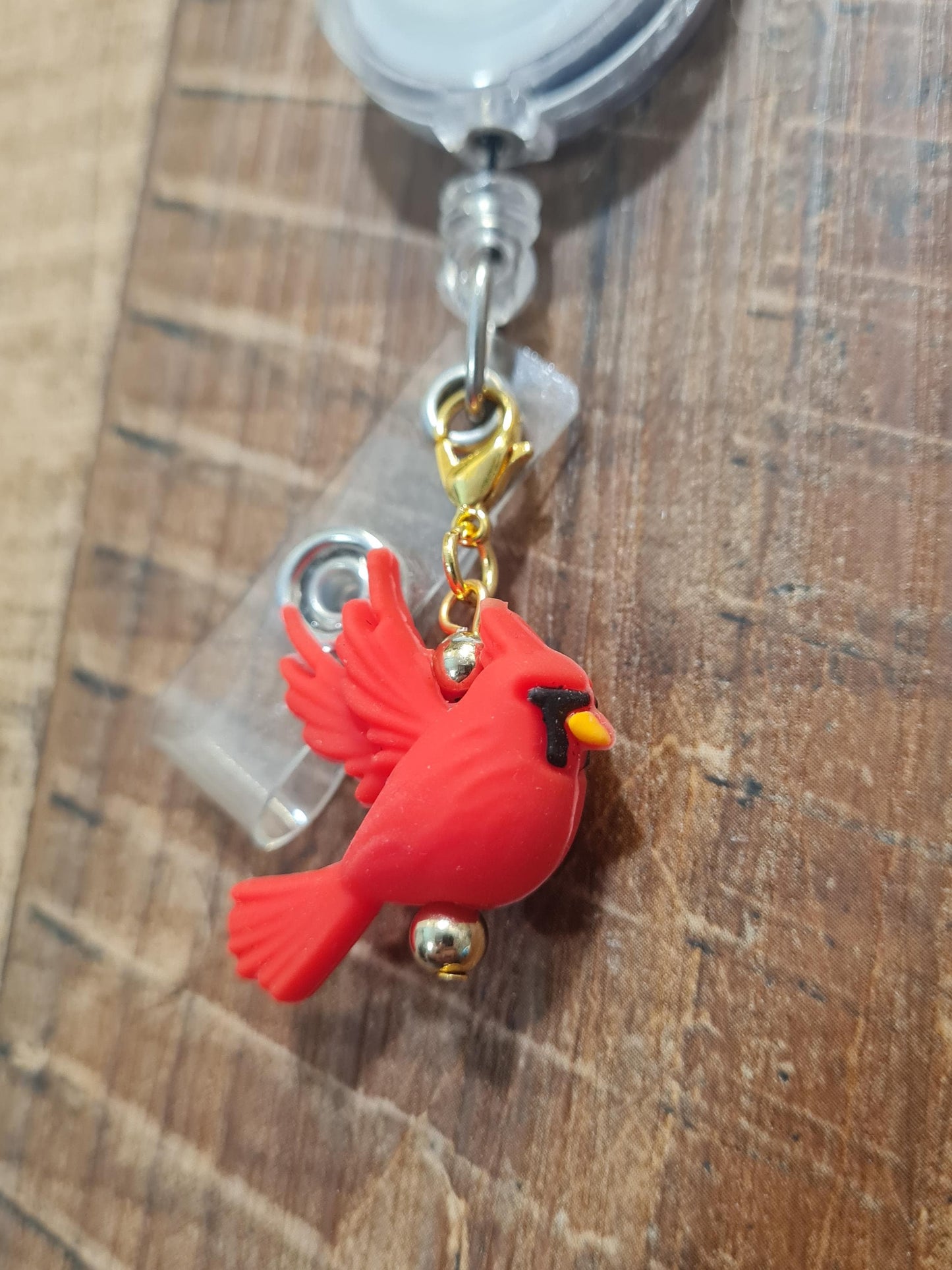 Cardinal ~ ID Badge Reel Charm ~ Custom Made Charms ~ Work Badge Charm ~ Signs from Heaven ~ Memory Cardinal Charm ~ Badge Charm