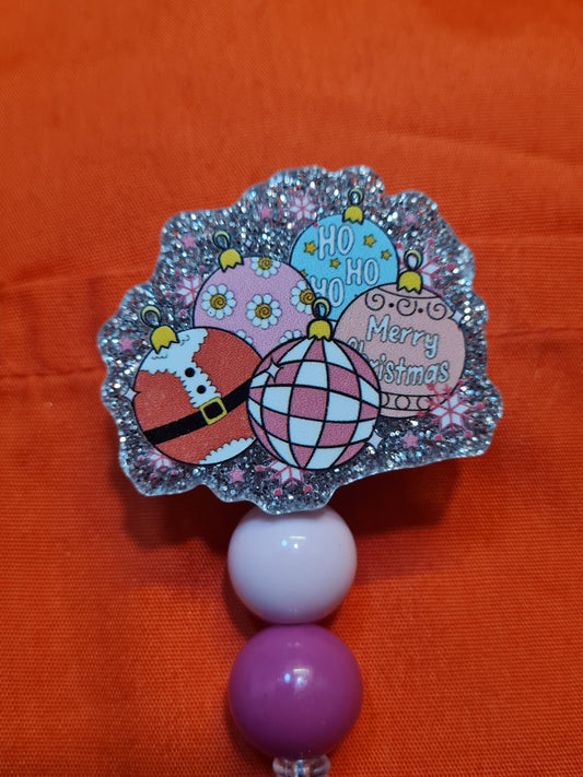Christmas Balls Badge Reel ~ Health Care Badge Reel ~ Work Badge ~ Medical Badge Reel ~ Santa Claus Badge Reel ~ Christmas Badge Reel
