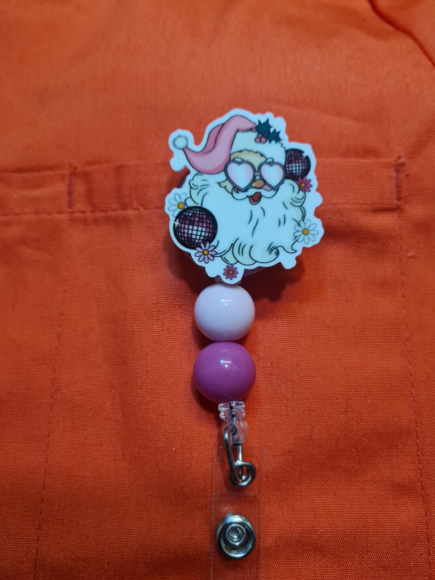 Disco Santa Badge Reel ~ Health Care Badge Reel ~ Work Badge ~ Medical Badge Reel ~ Santa Claus Badge Reel ~ Santa Claus Badge Reel
