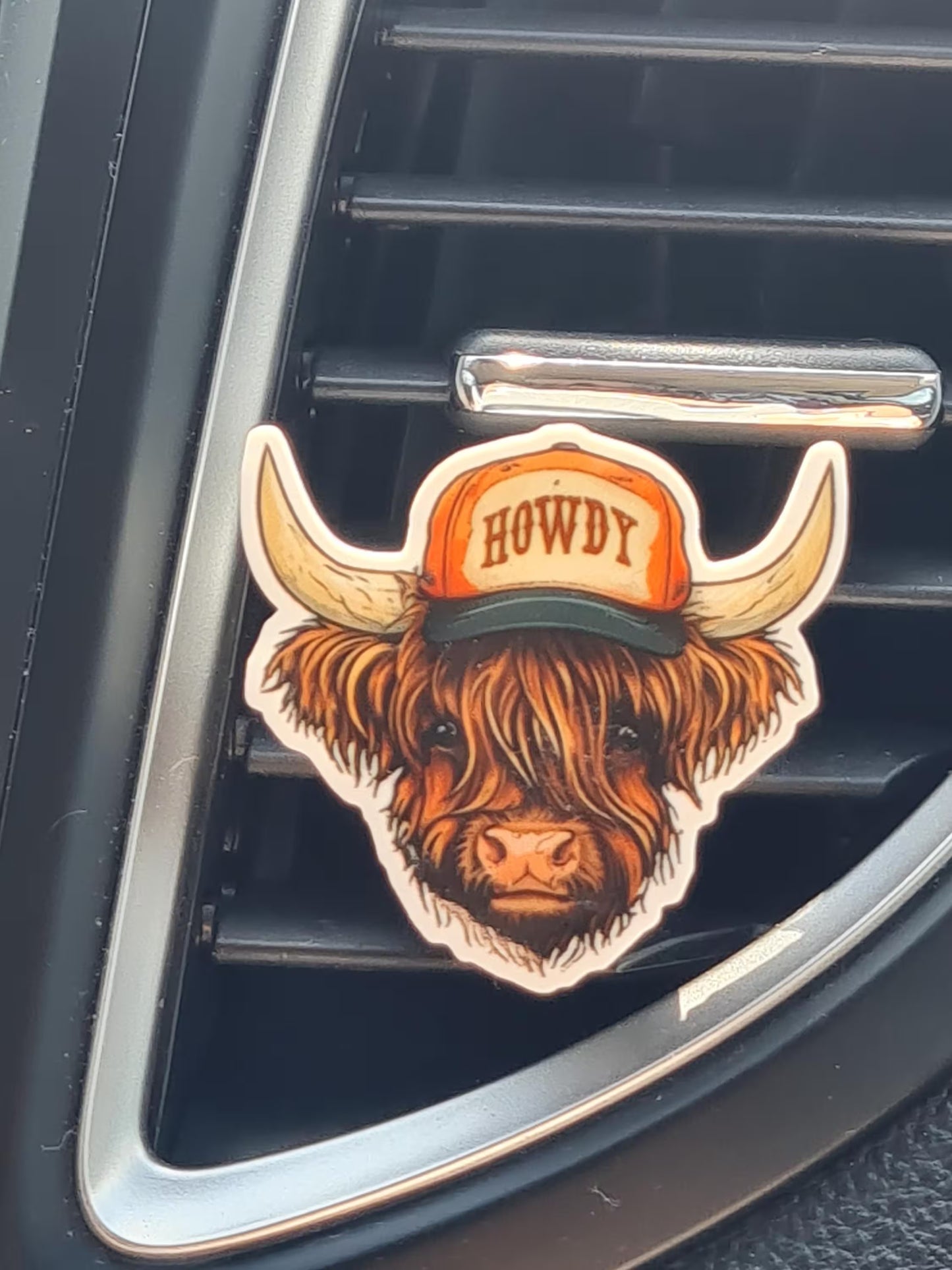Highland Cow Car Vent Air Freshener - Western Boho Essential Oil Diffuser for Rustic Vehicle Decor