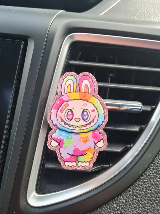 Labubu Themed Car Vent Air Freshener - Trendy Monster Essential Oil Diffuser for Kawaii Car Decor