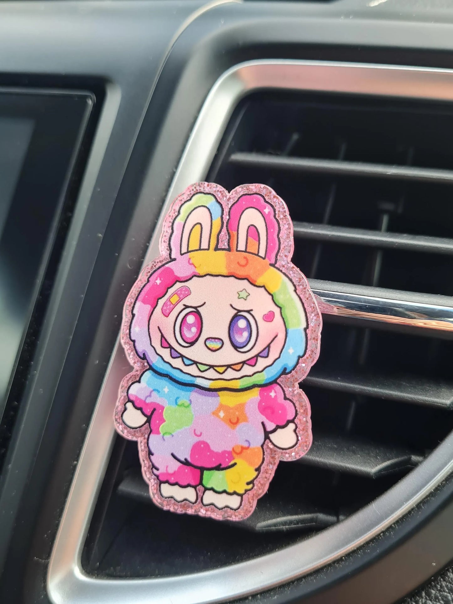 Labubu Themed Car Vent Air Freshener - Trendy Monster Essential Oil Diffuser for Kawaii Car Decor