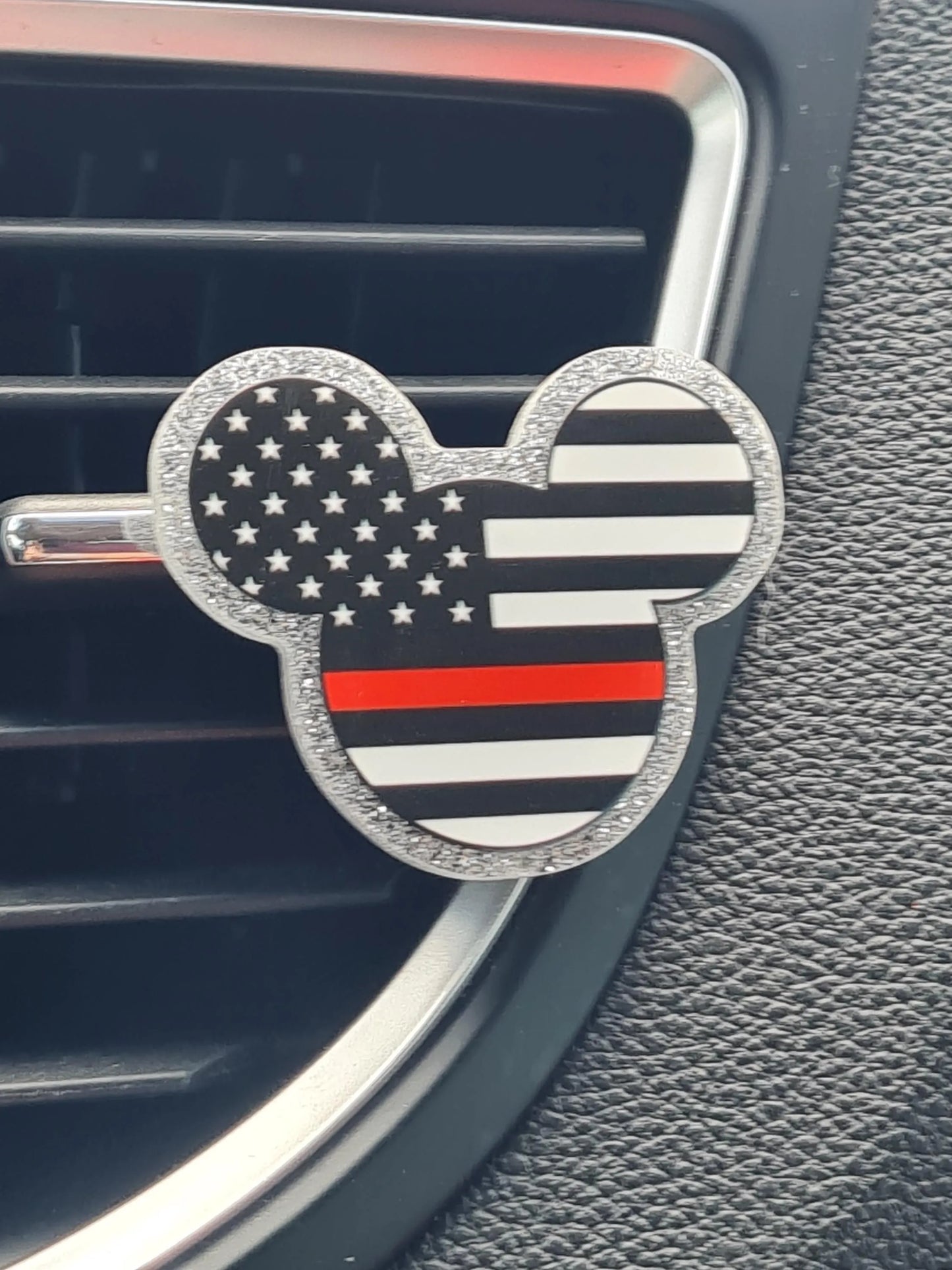 Mickey Mouse Red Lives Matter Car Air Freshener - Firefighter Support Essential Oil Diffuser - Reusable Vent Clip