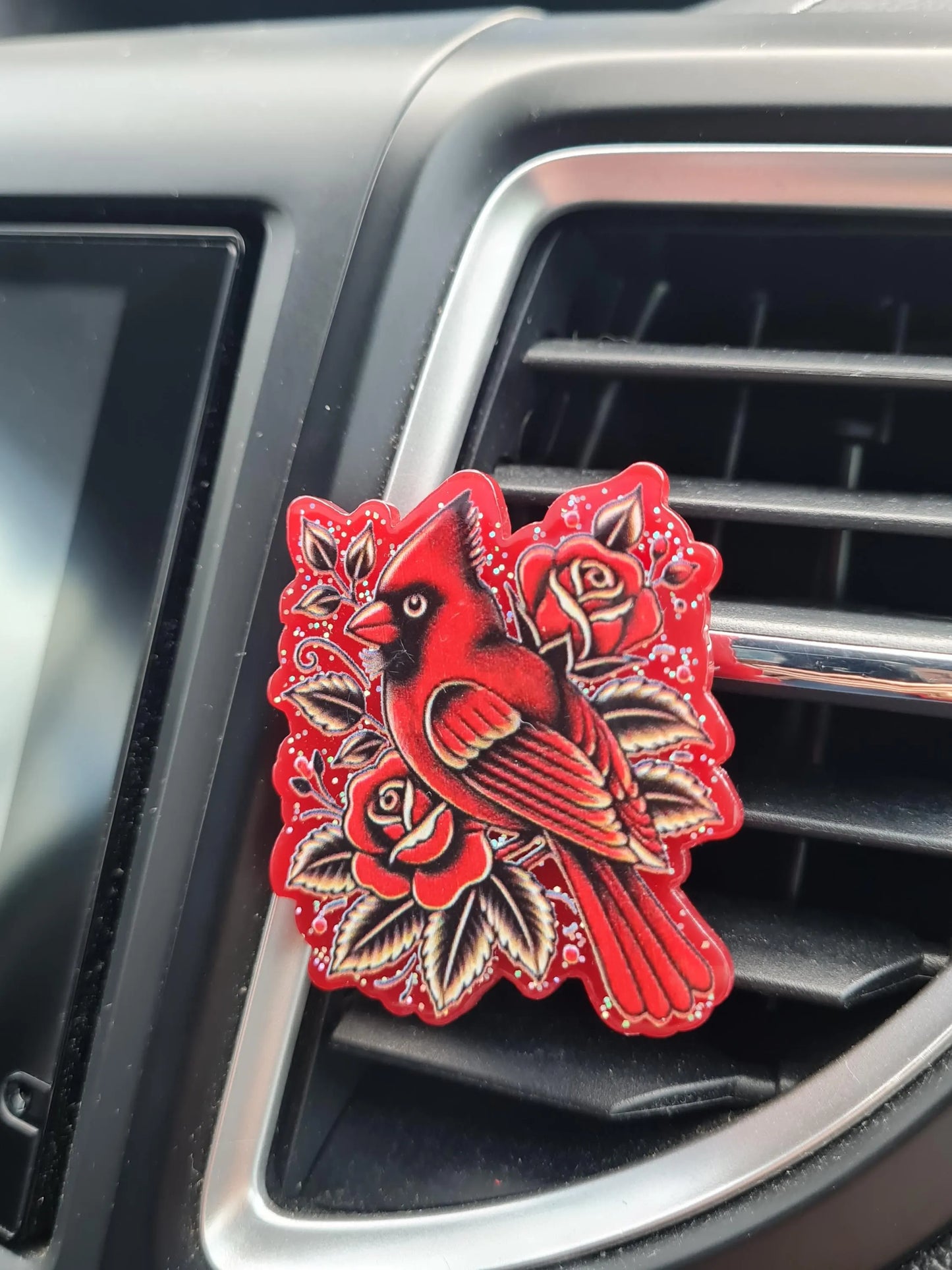 Red Cardinal Car Vent Air Freshener - Essential Oil Diffuser Clip for Bird Lovers and Nature Enthusiasts