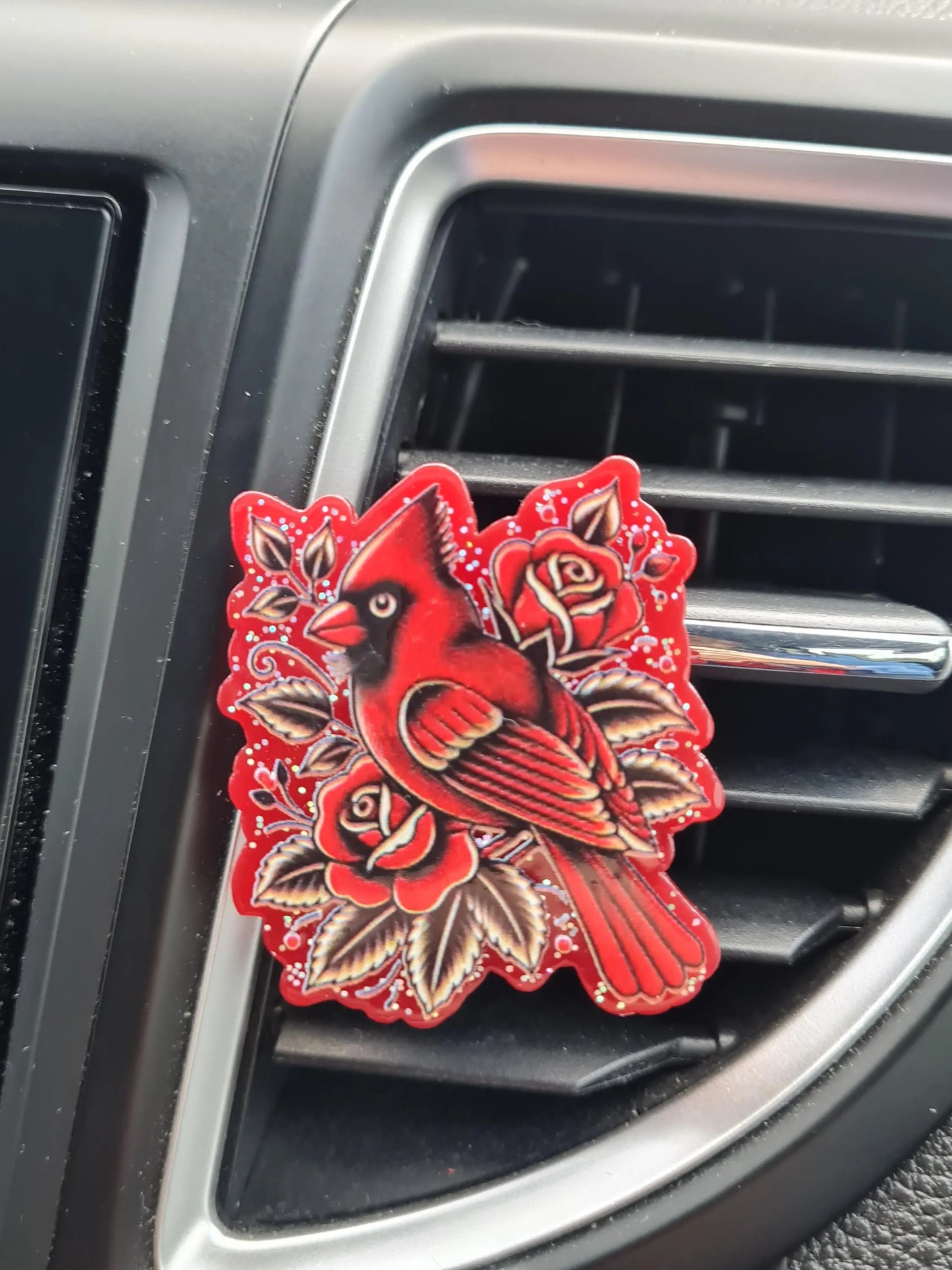 Red Cardinal Car Vent Air Freshener - Essential Oil Diffuser Clip for Bird Lovers and Nature Enthusiasts