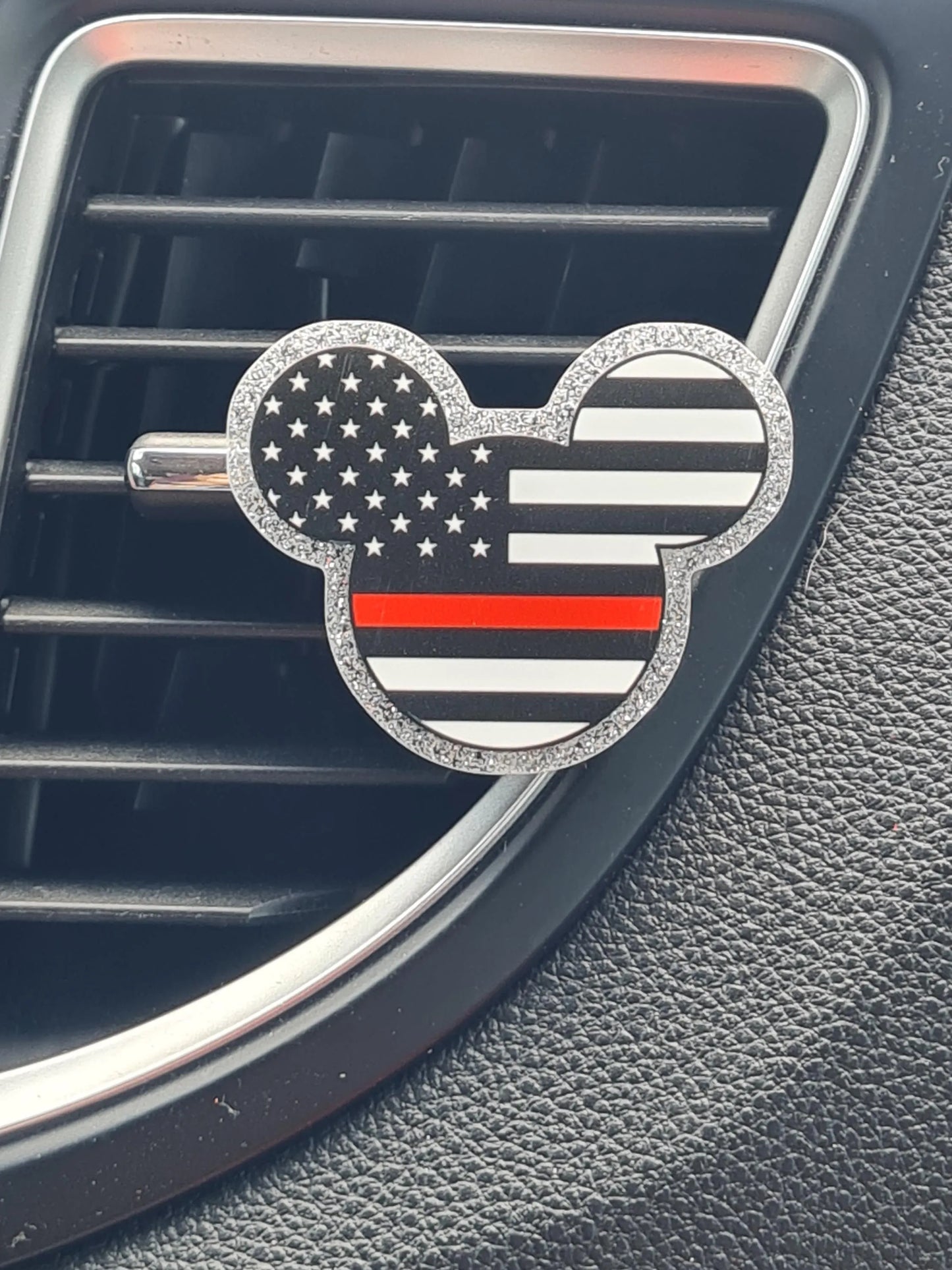 Mickey Mouse Red Lives Matter Car Air Freshener - Firefighter Support Essential Oil Diffuser - Reusable Vent Clip